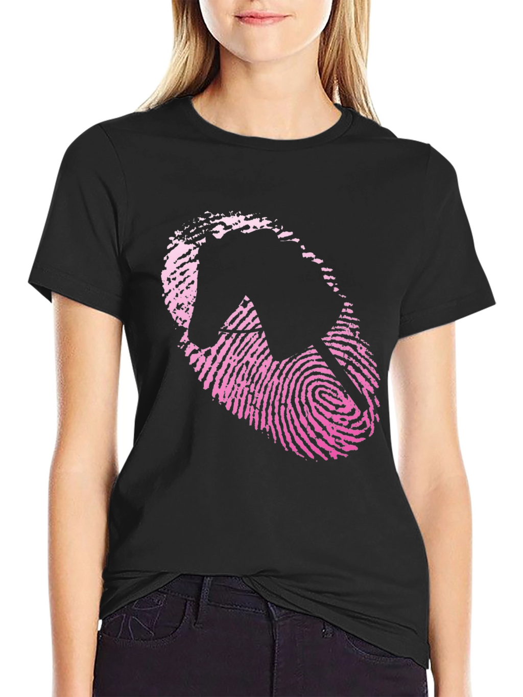 Fingerprint Horse Graphic Tee - Black