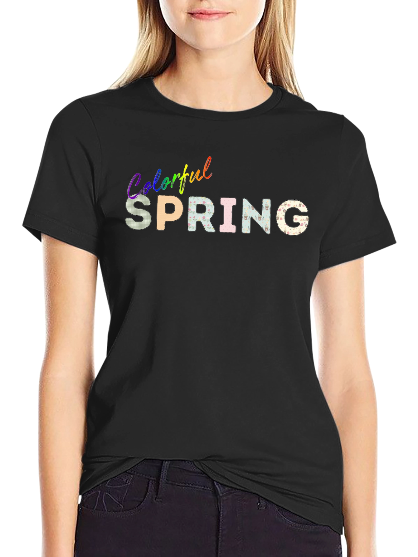 Colorful Spring Graphic T-Shirt