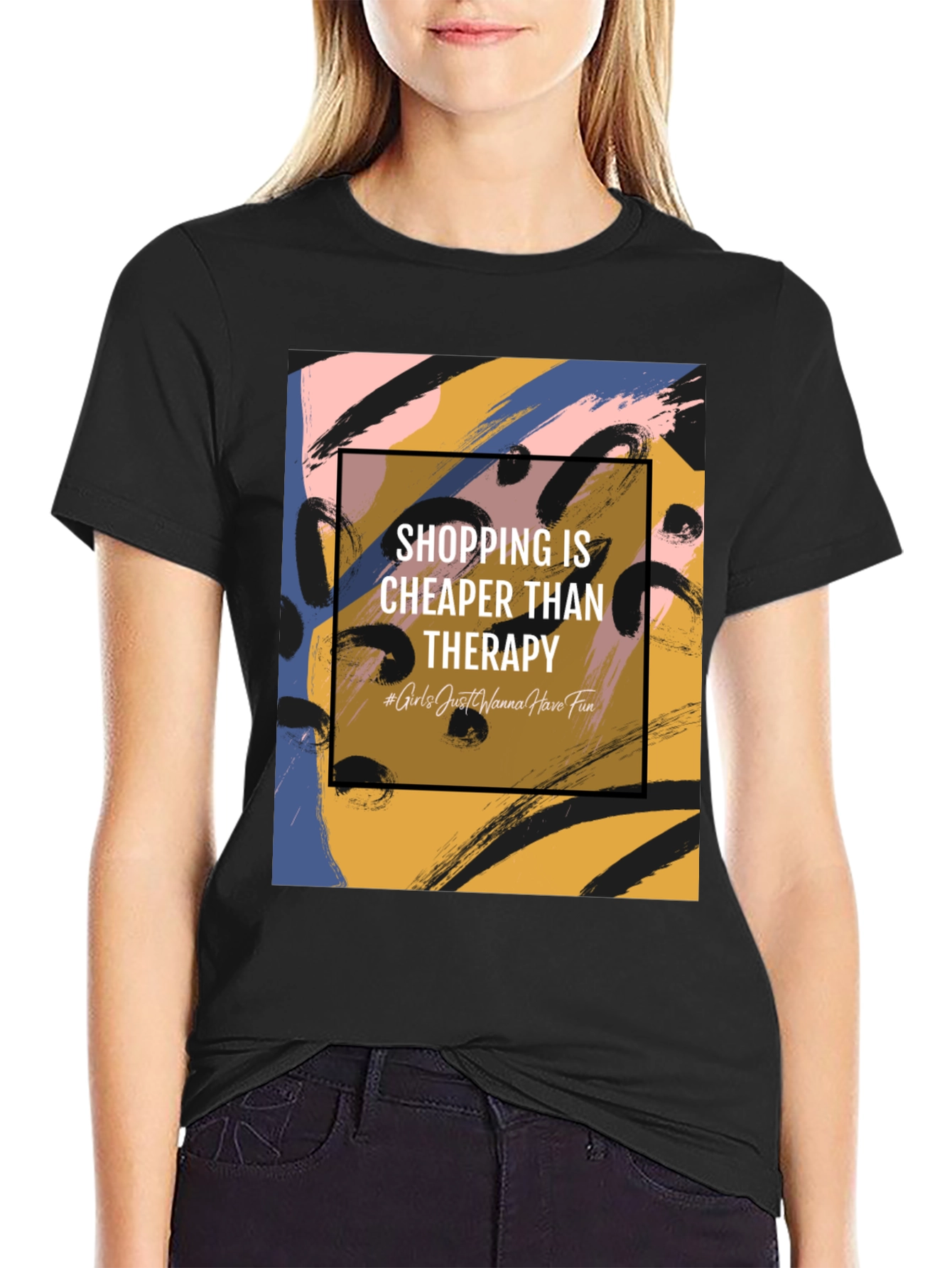 Shopping Is Cheaper Than Therapy Graphic Tee