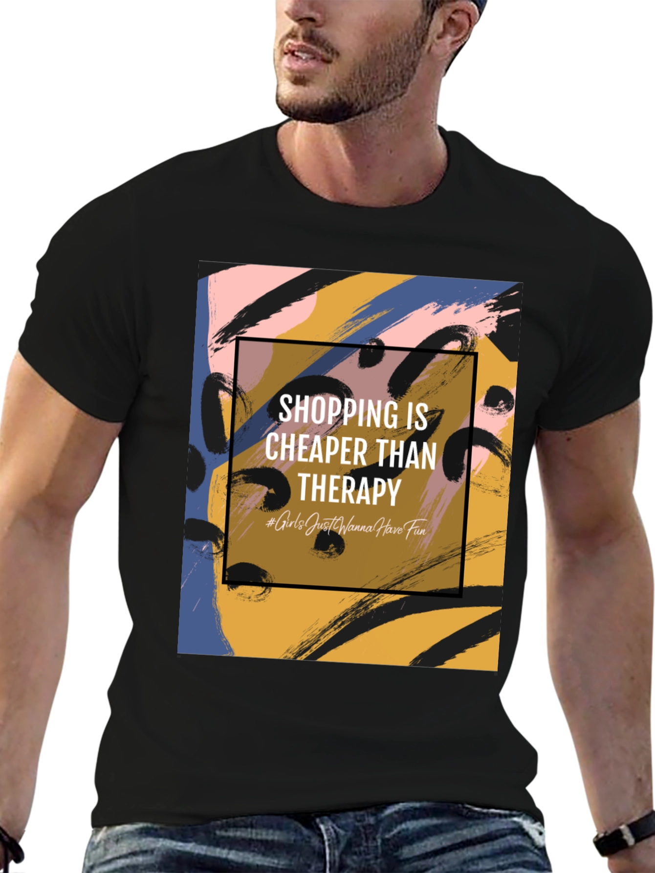 Shopping Is Cheaper Than Therapy Graphic Tee