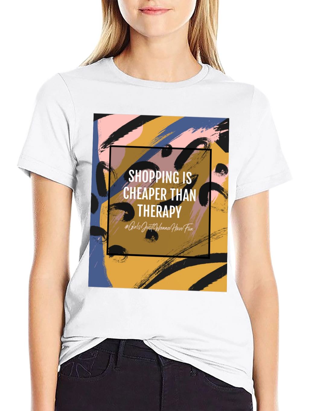 Shopping Is Cheaper Than Therapy Graphic Tee