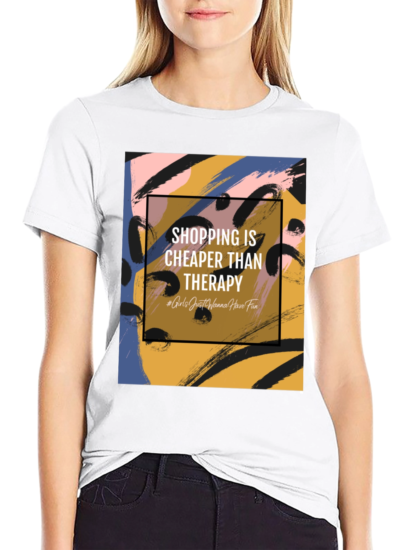 Shopping Is Cheaper Than Therapy Graphic Tee