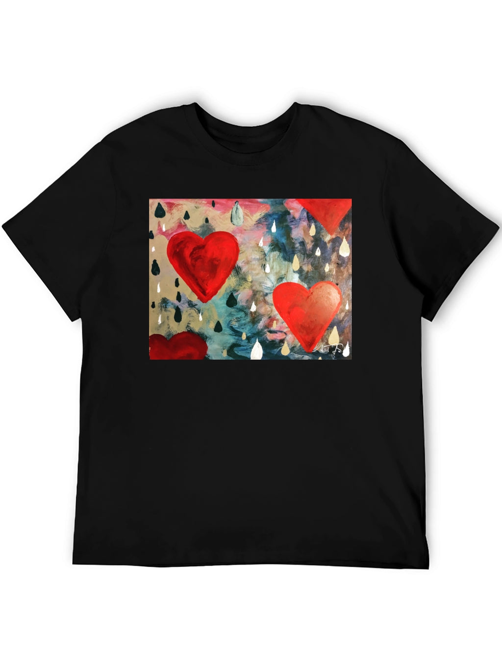 Abstract Heart Rain T-Shirt