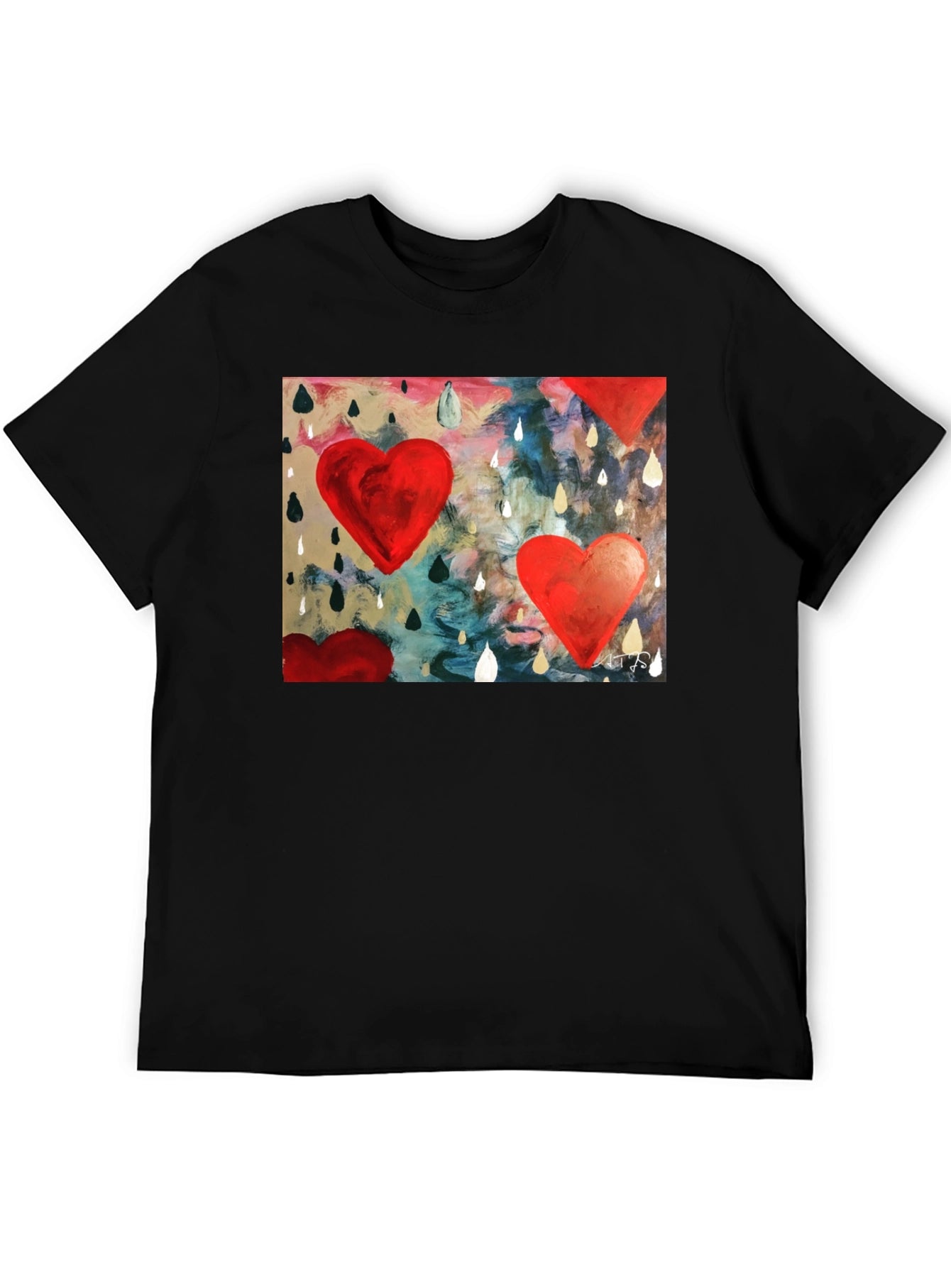 Abstract Heart Rain T-Shirt