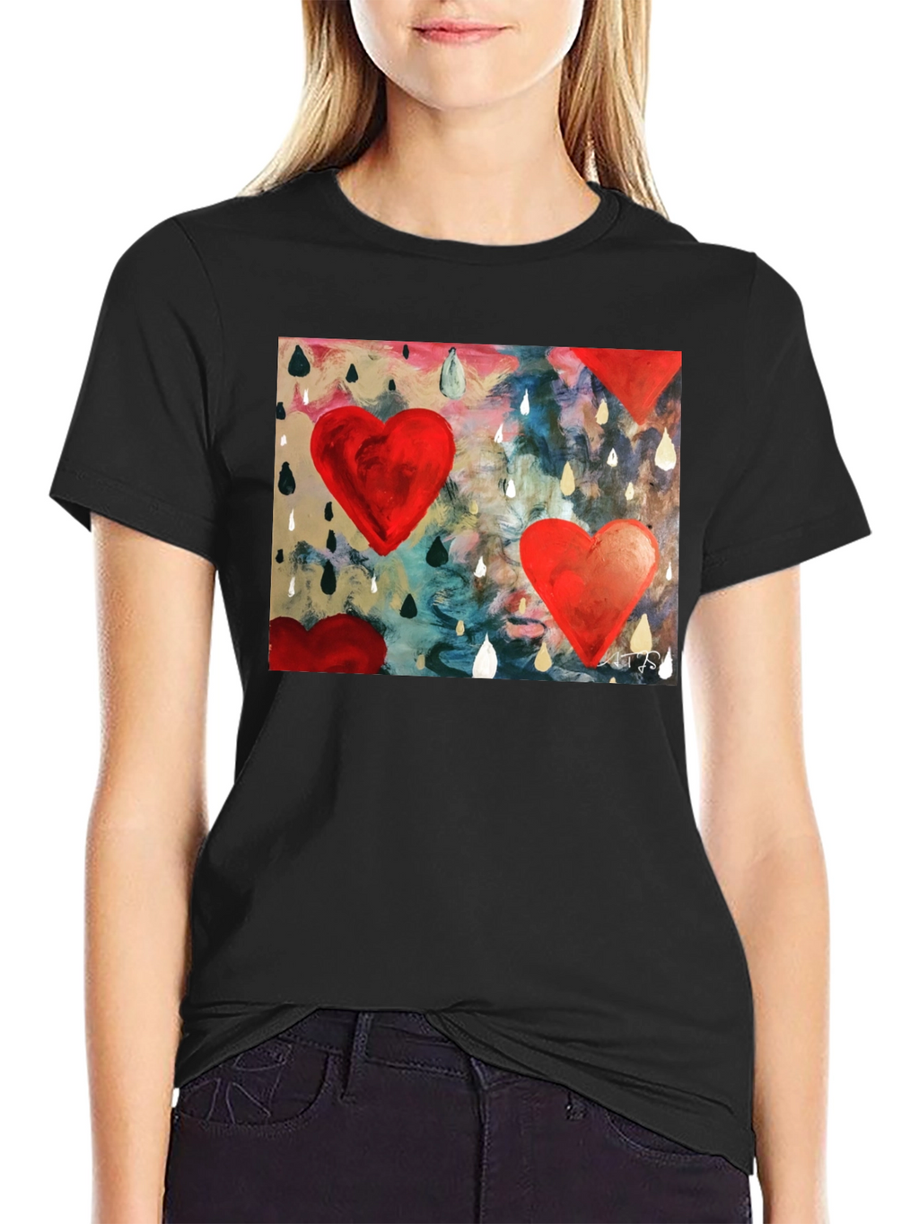 Abstract Heart Rain T-Shirt
