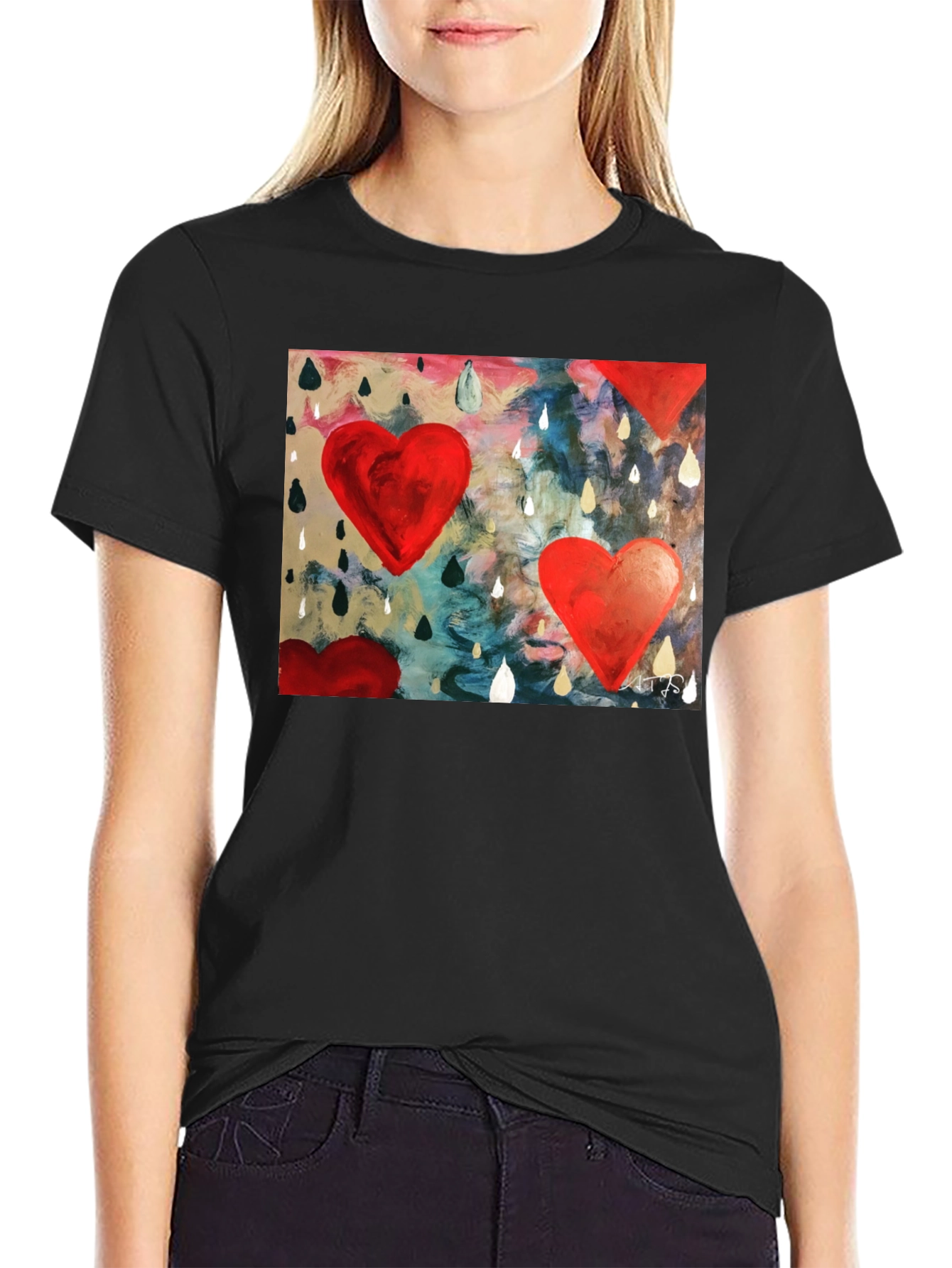 Abstract Heart Rain T-Shirt