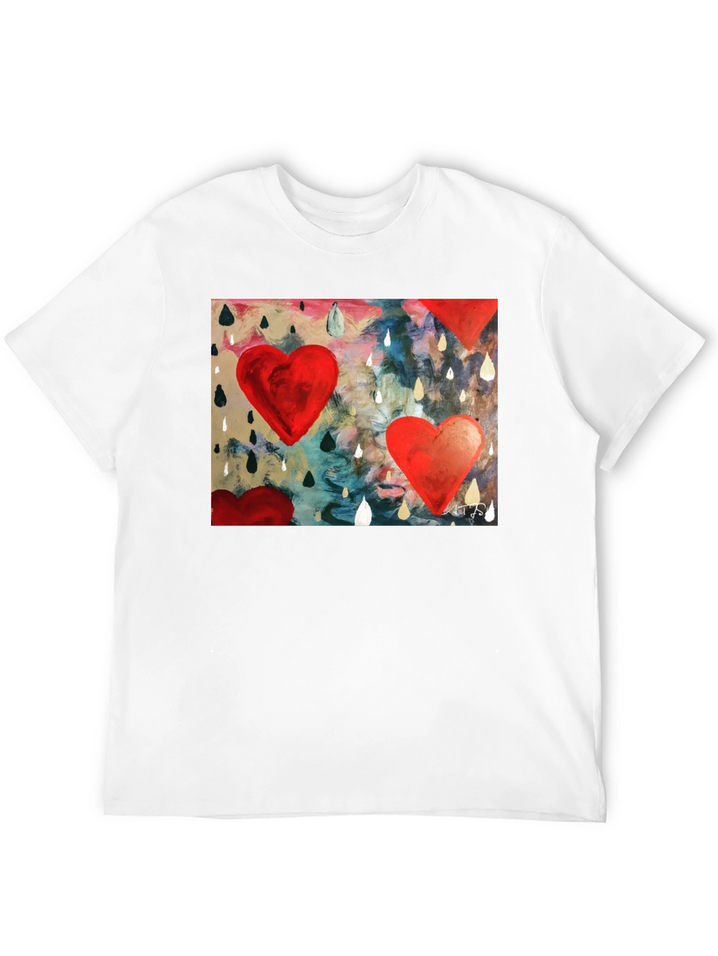 Abstract Heart Rain T-Shirt