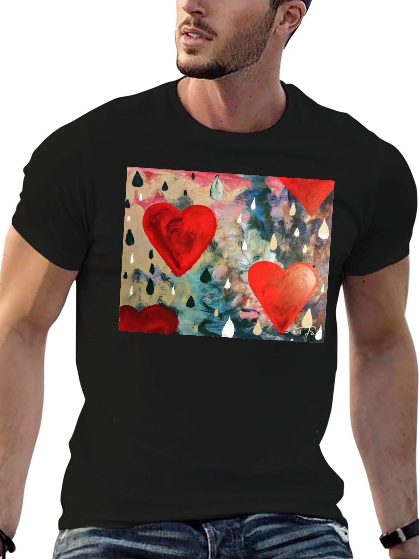 Abstract Heart Rain T-Shirt