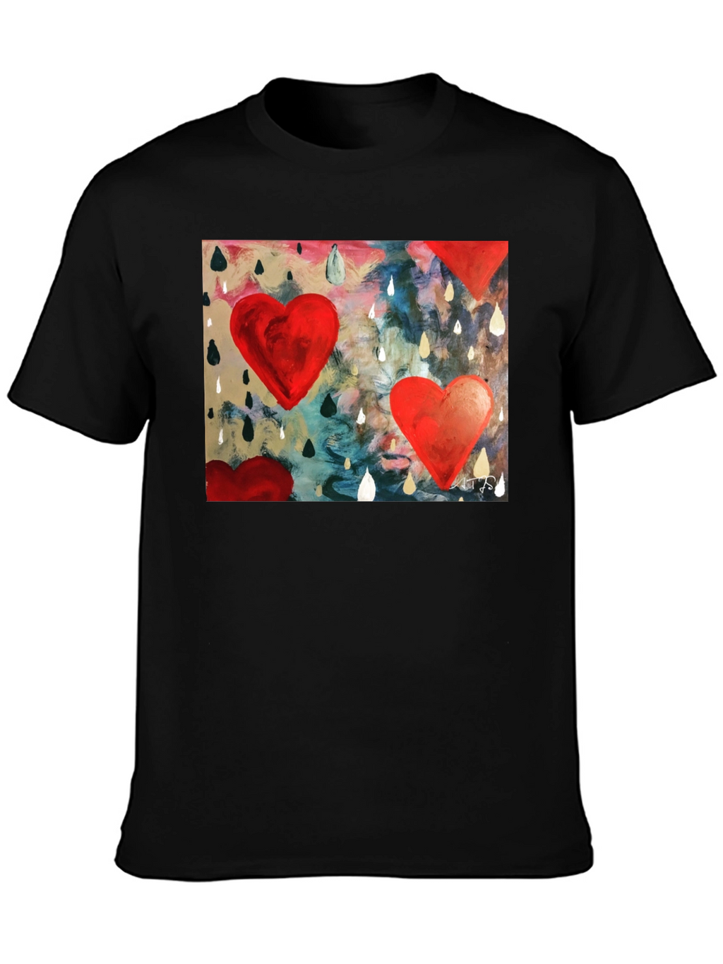 Abstract Heart Rain T-Shirt