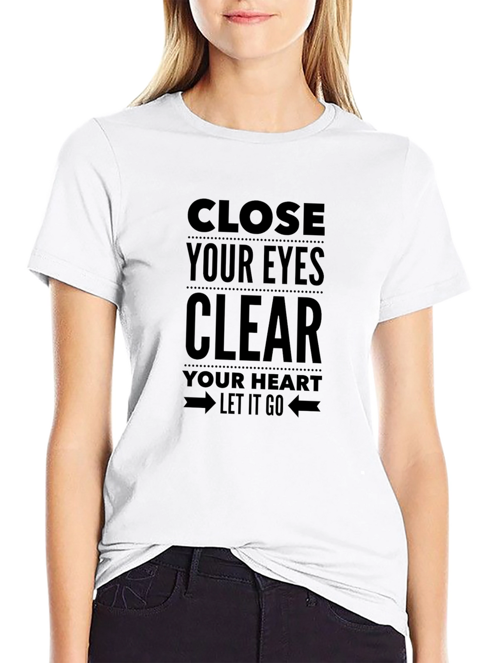 Close Your Eyes Mens Black Graphic T-Shirt
