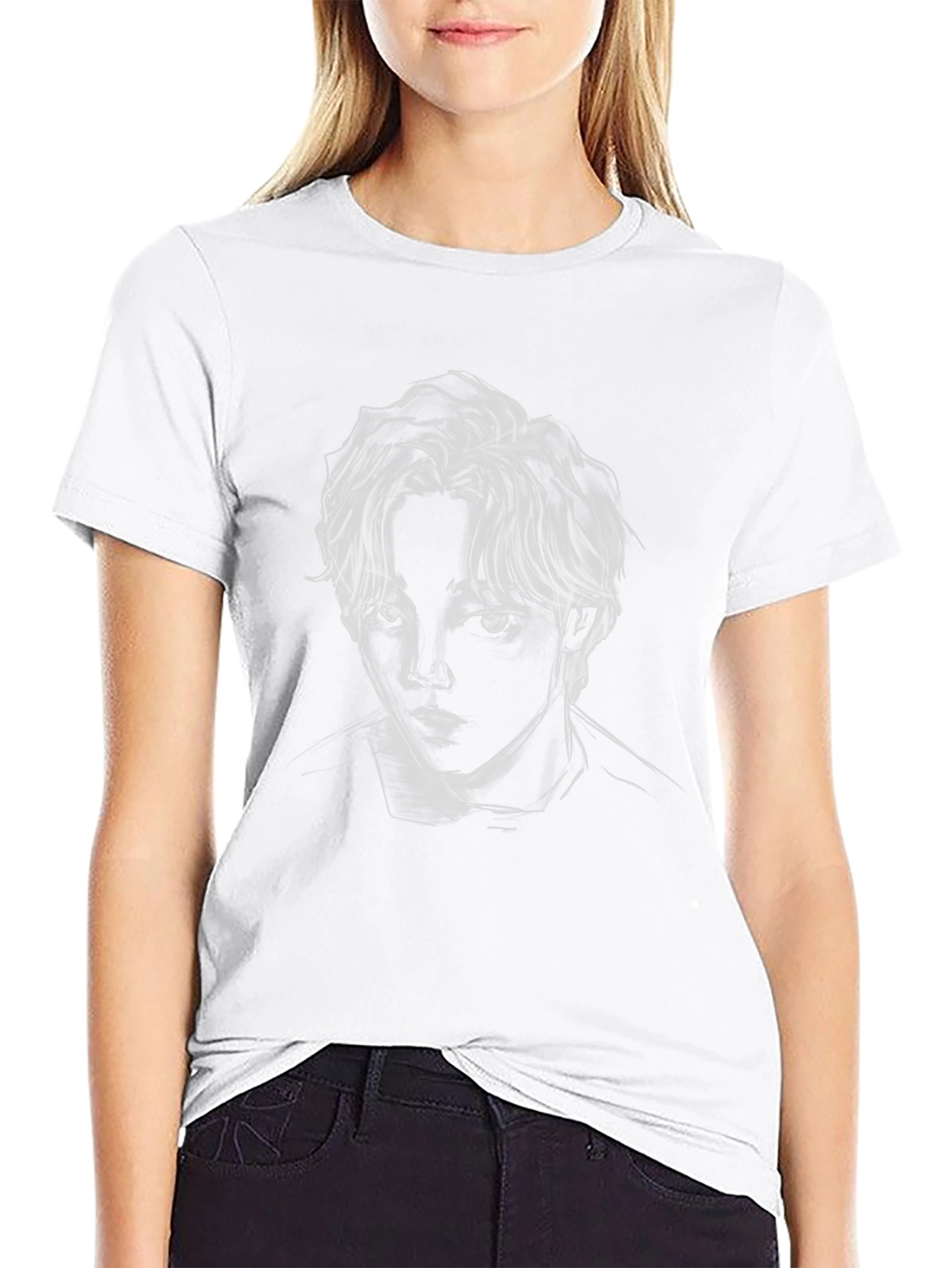 Abstract Portrait Black T-Shirt