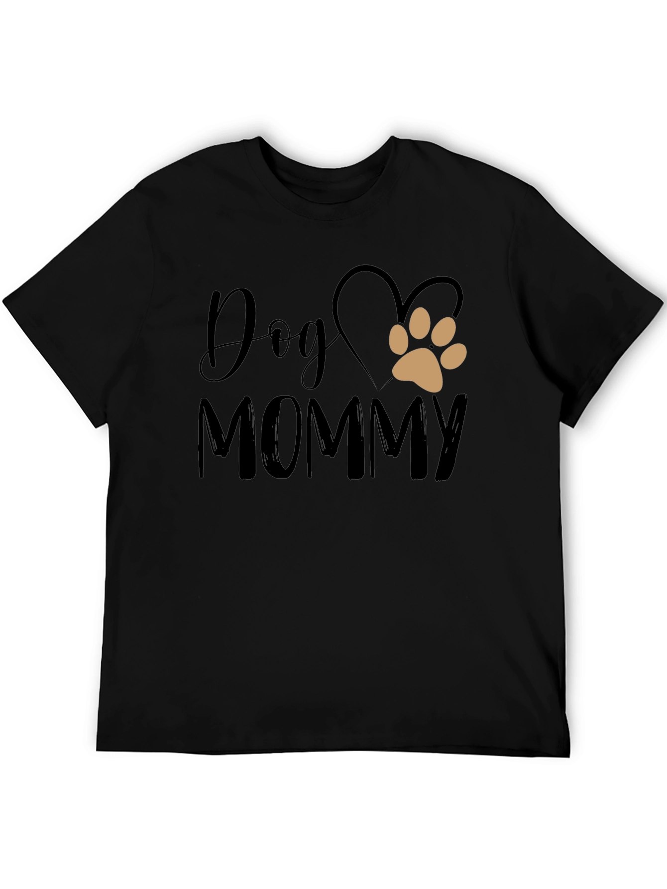 Dog Mommy Black Graphic T-Shirt