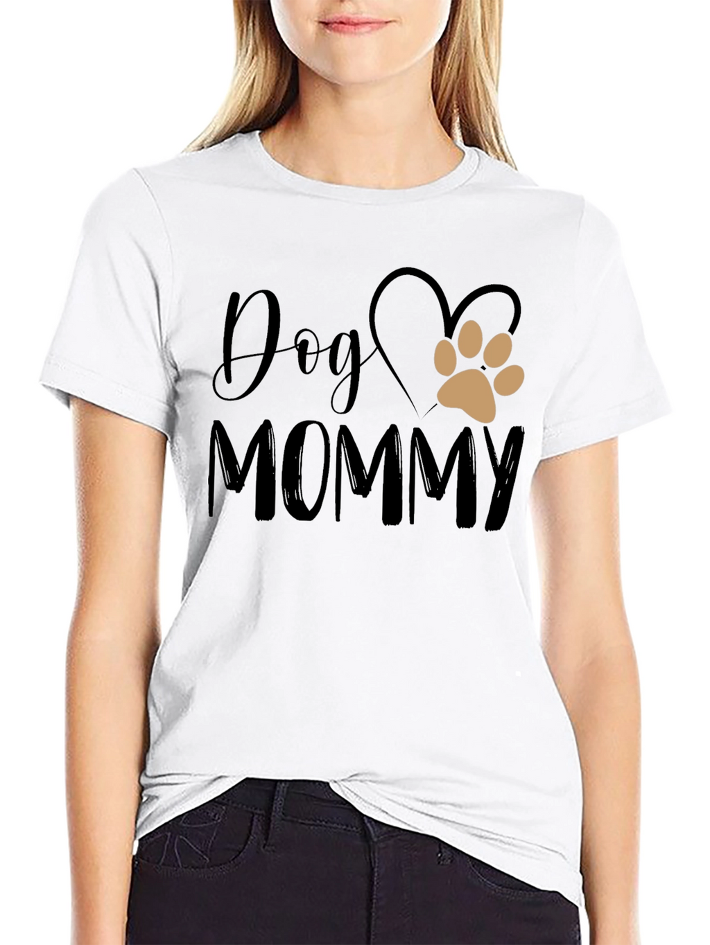 Dog Mommy Black Graphic T-Shirt