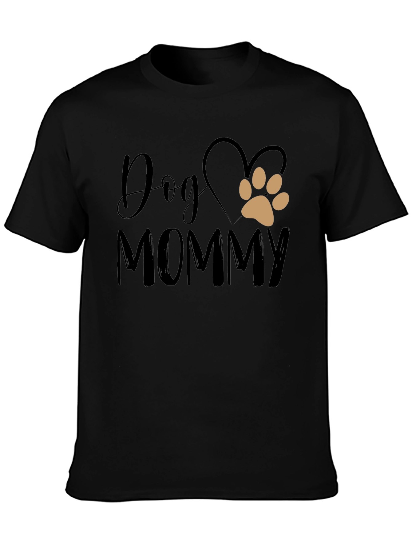 Dog Mommy Black Graphic T-Shirt