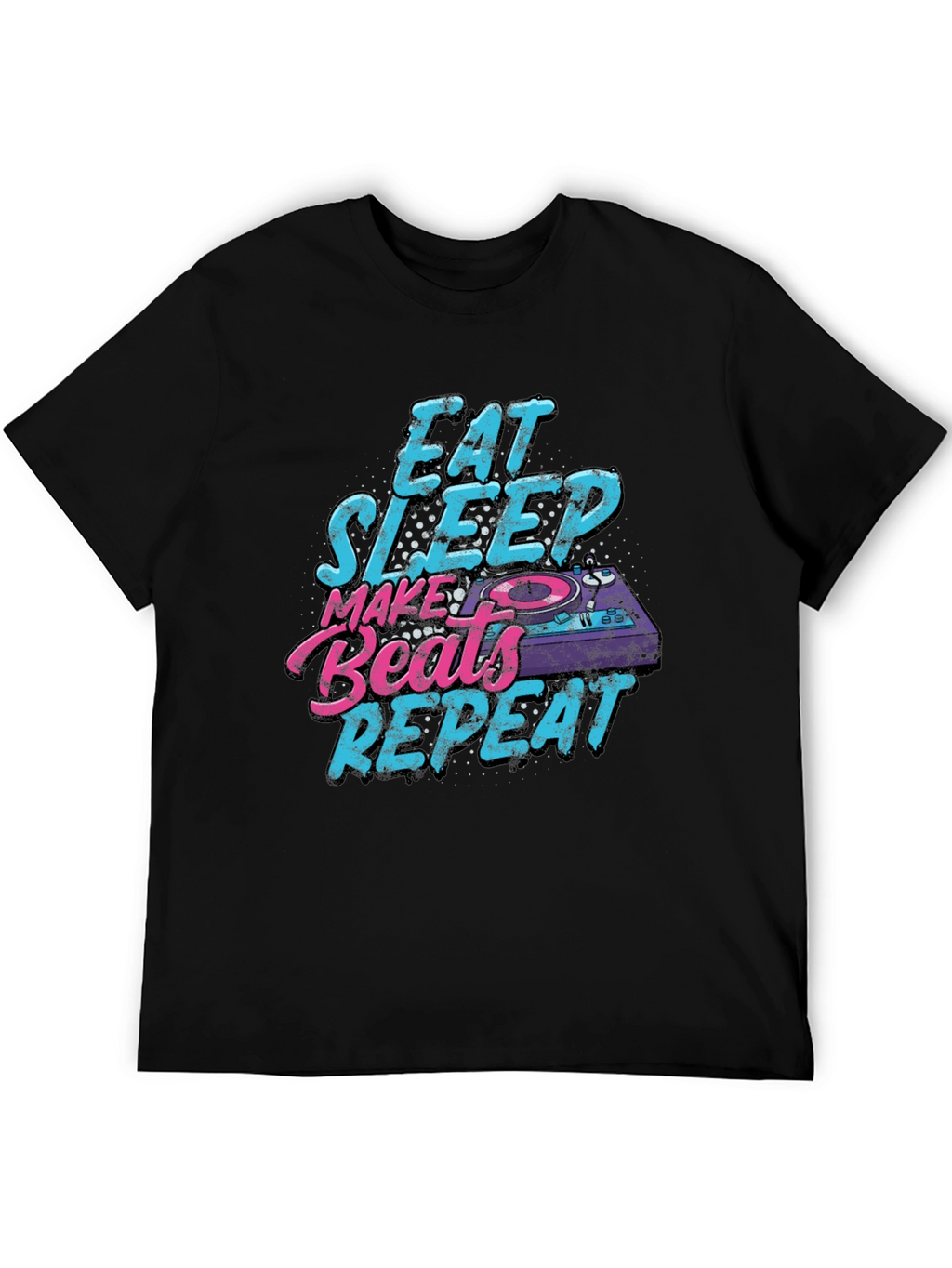Eat Sleep Make Beats Repeat Black T-Shirt
