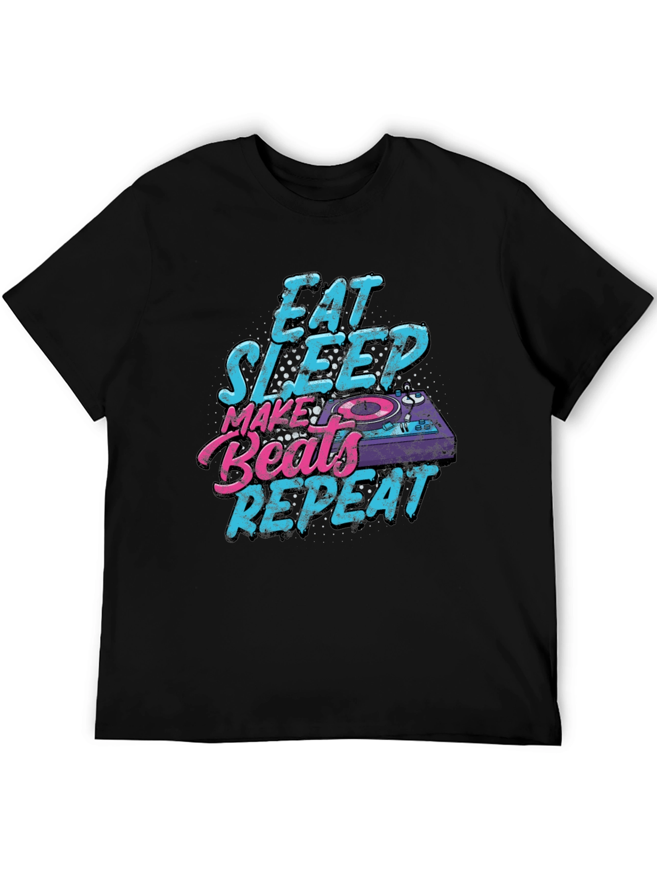 Eat Sleep Make Beats Repeat Black T-Shirt