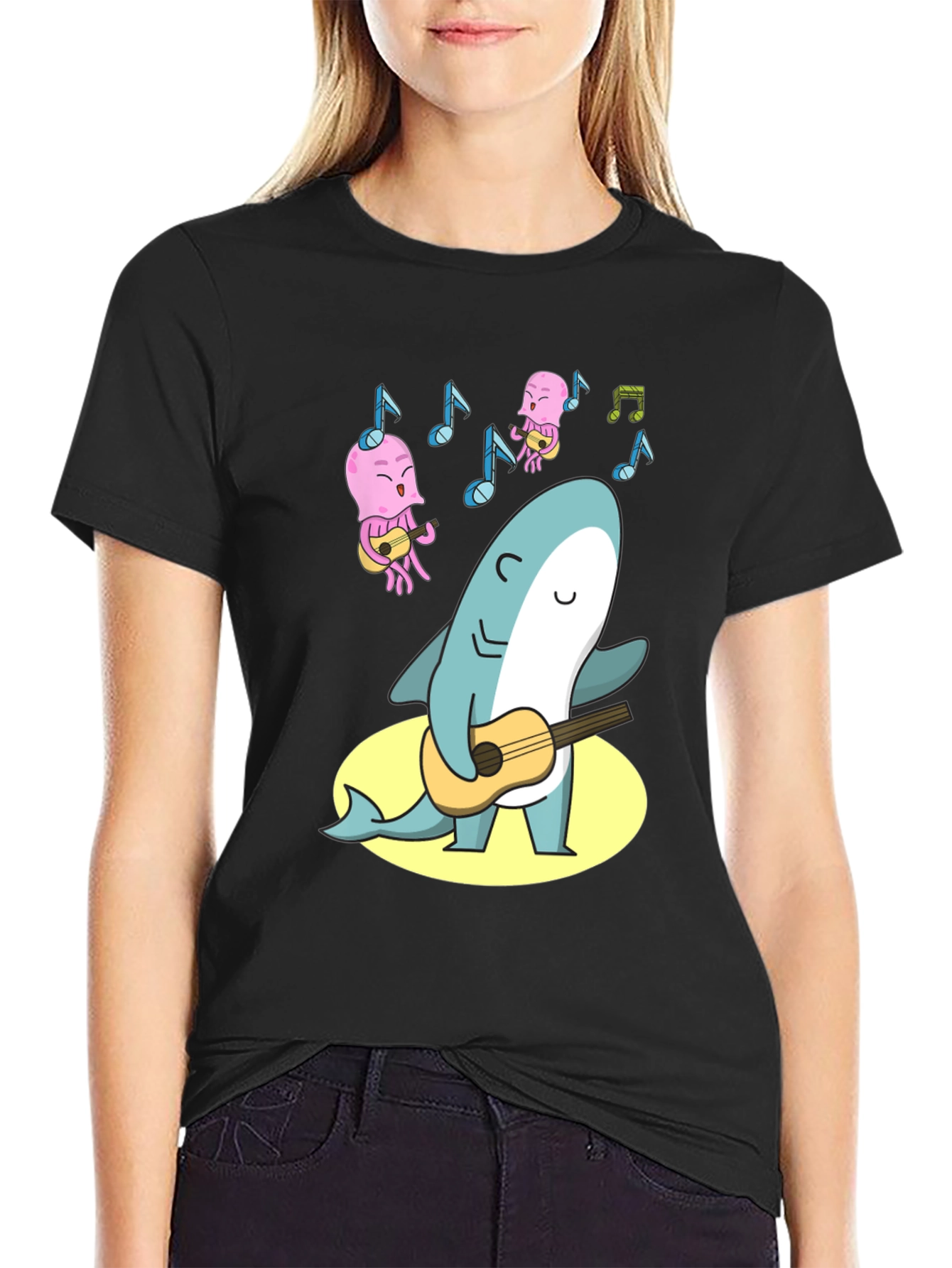 Shark Guitarist Graphic T-Shirt