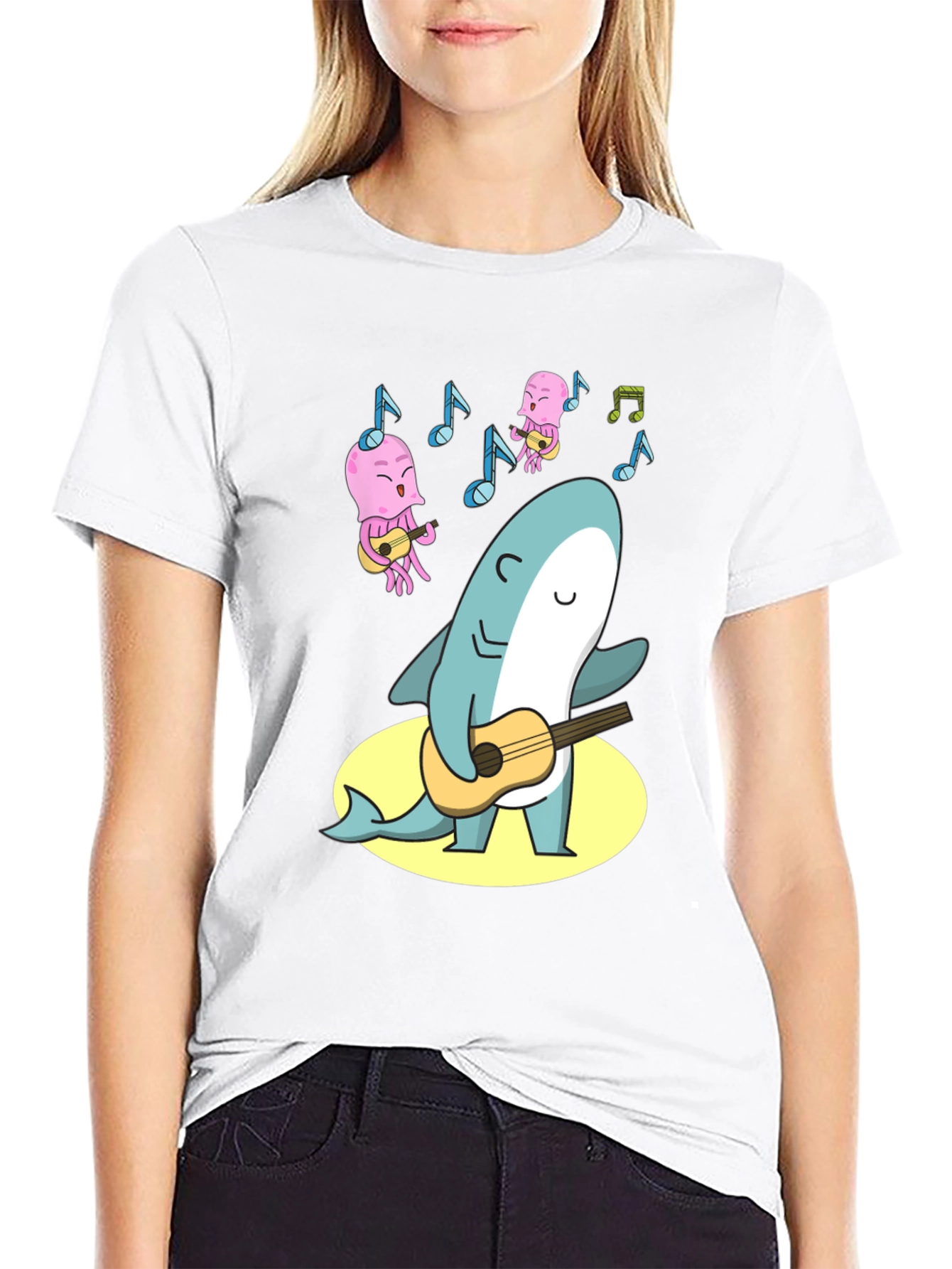 Shark Guitarist Graphic T-Shirt