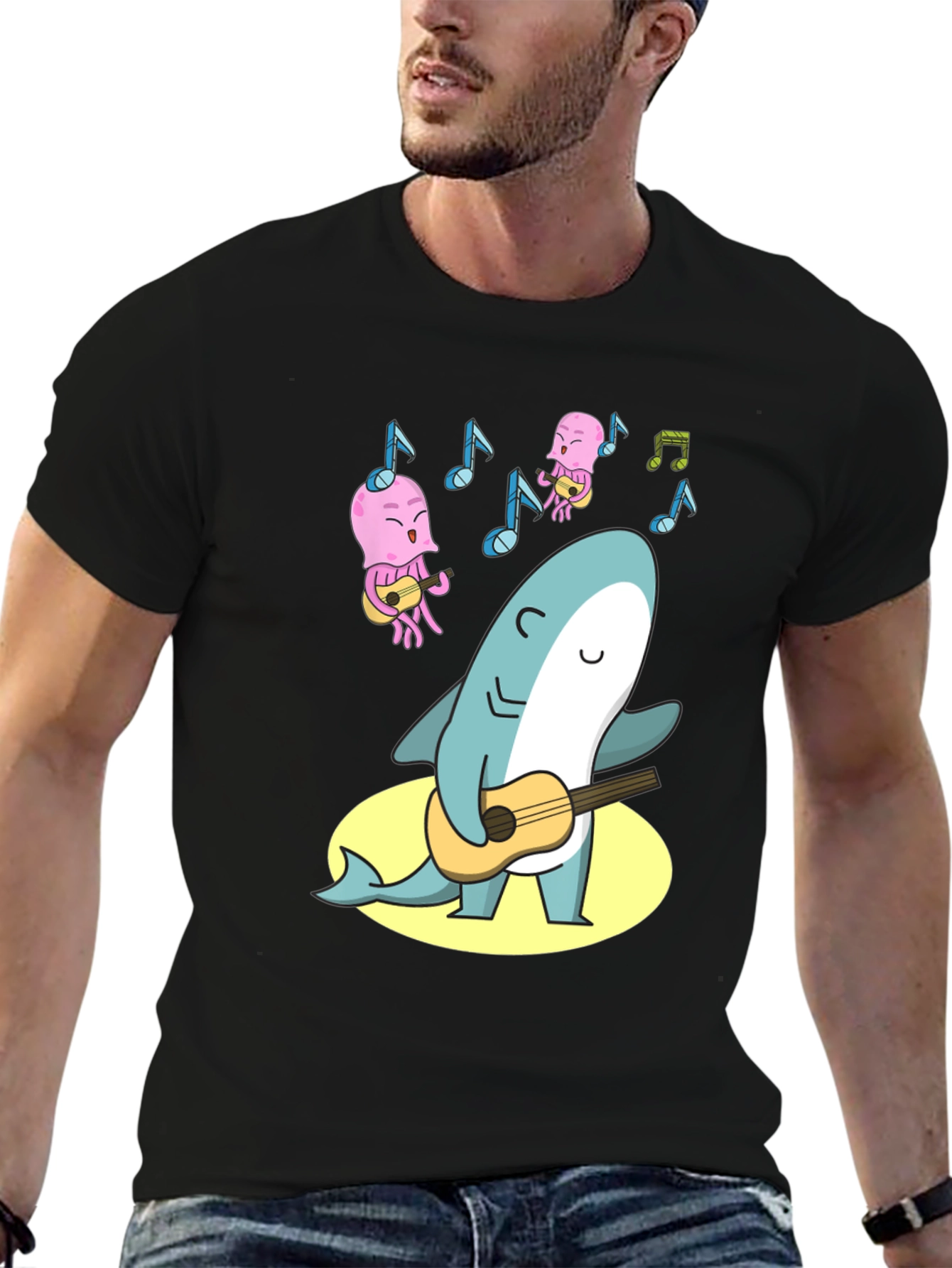Shark Guitarist Graphic T-Shirt