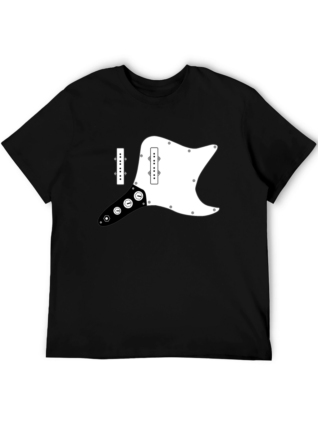 Guitar Pickguard Graphic Tee - Black Cotton T-Shirt