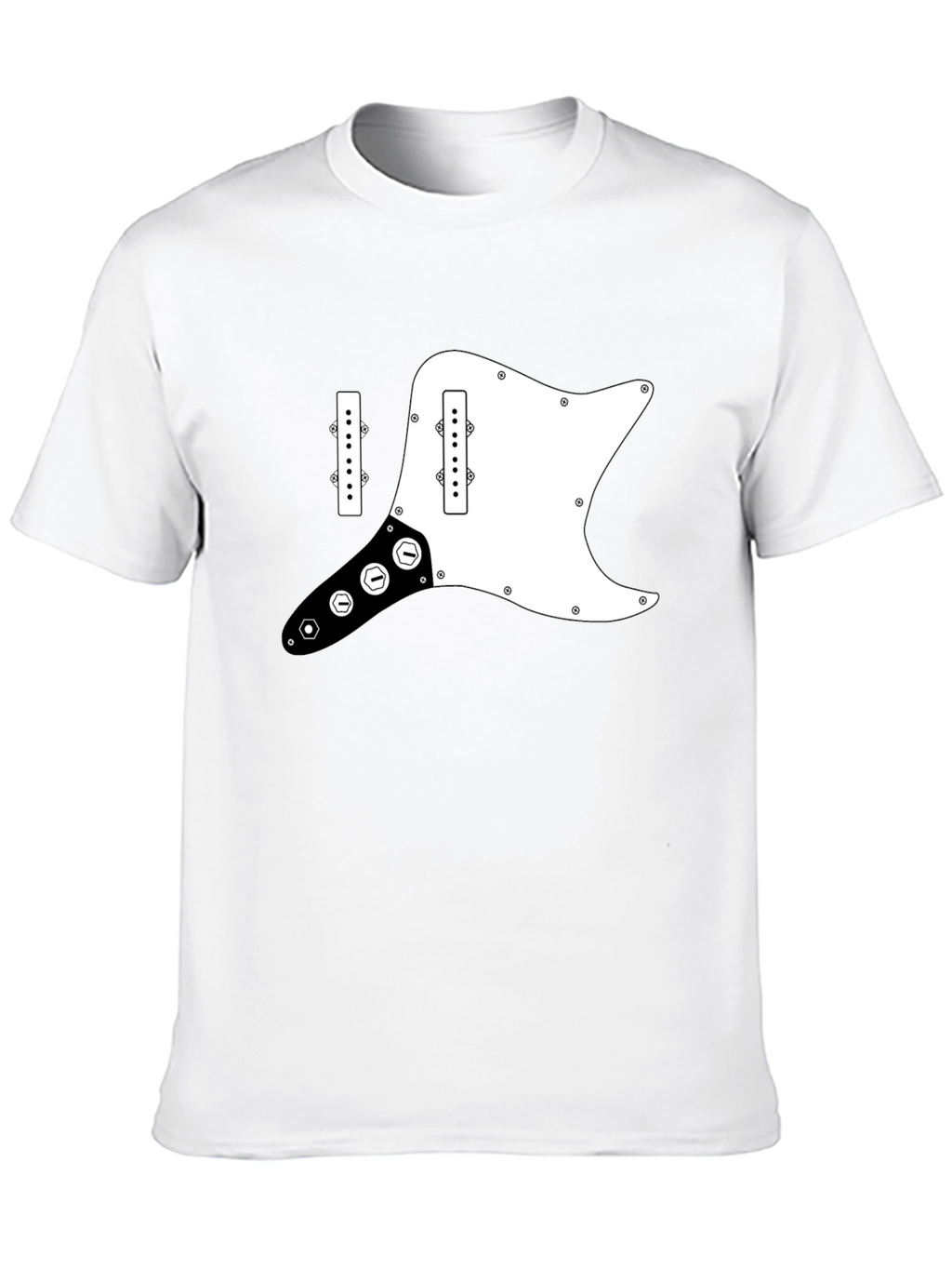 Guitar Pickguard Graphic Tee - Black Cotton T-Shirt