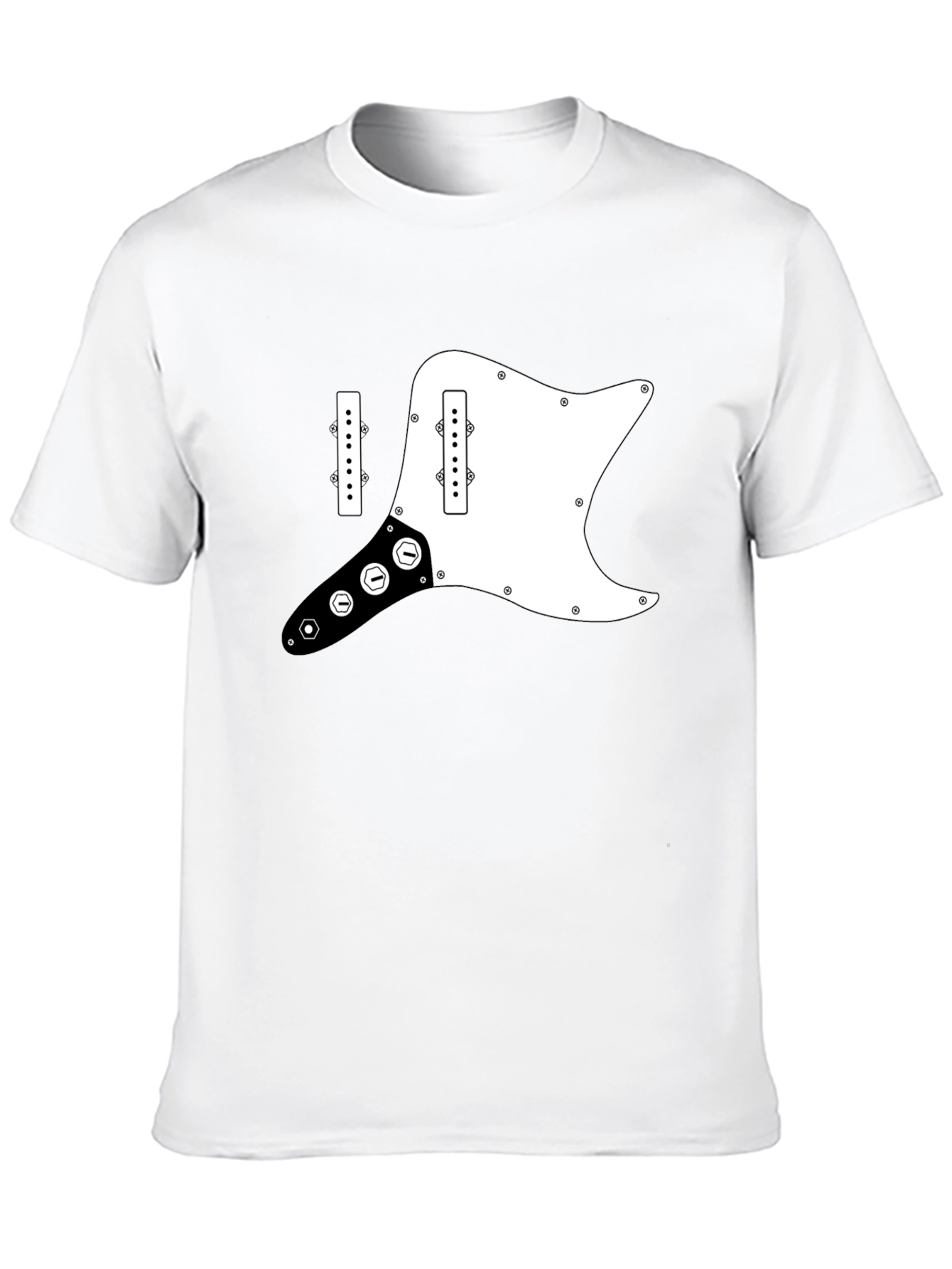 Guitar Pickguard Graphic Tee - Black Cotton T-Shirt