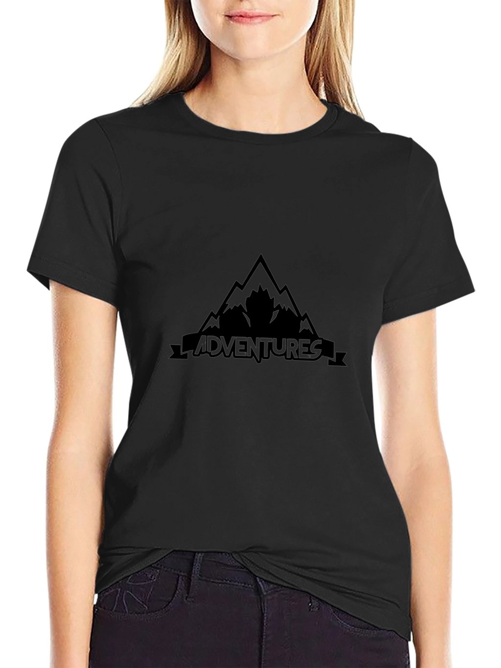 Mens Black Adventures Graphic T-Shirt