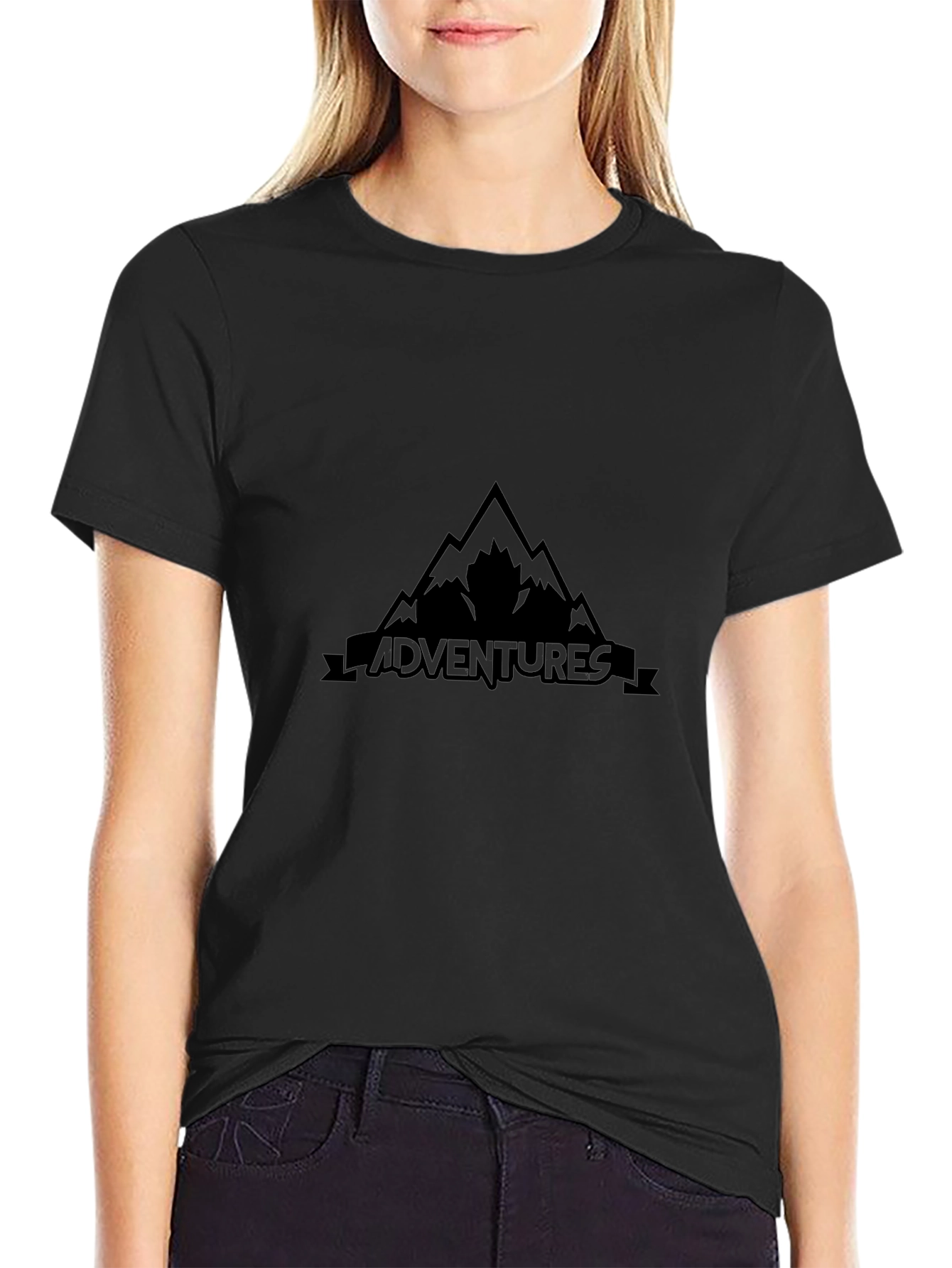 Mens Black Adventures Graphic T-Shirt