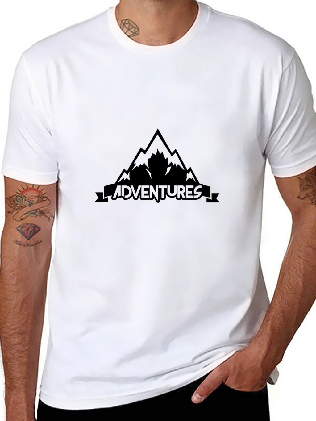 Mens Black Adventures Graphic T-Shirt