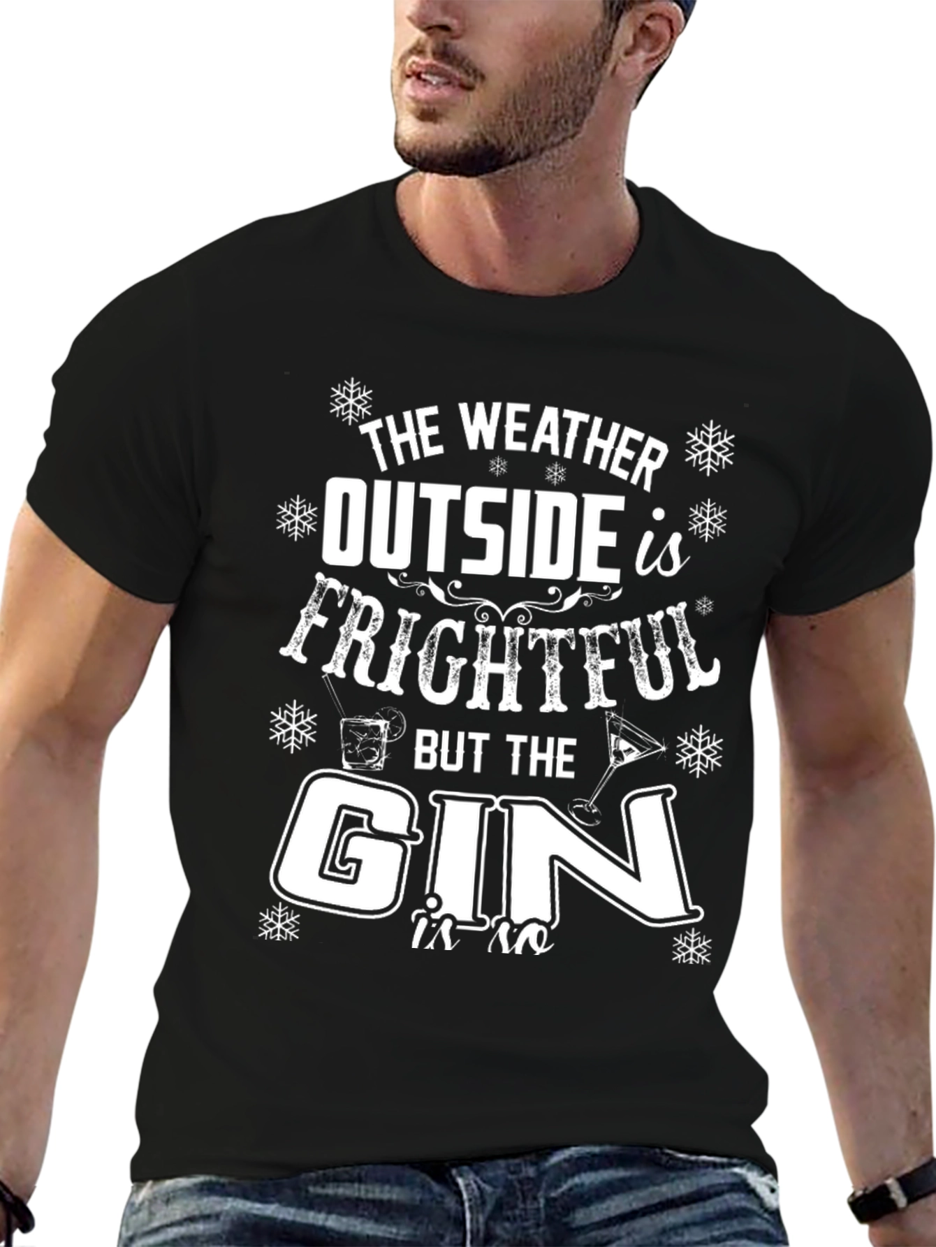 Funny Gin Lover T-Shirt: Frightful Weather Graphic Tee