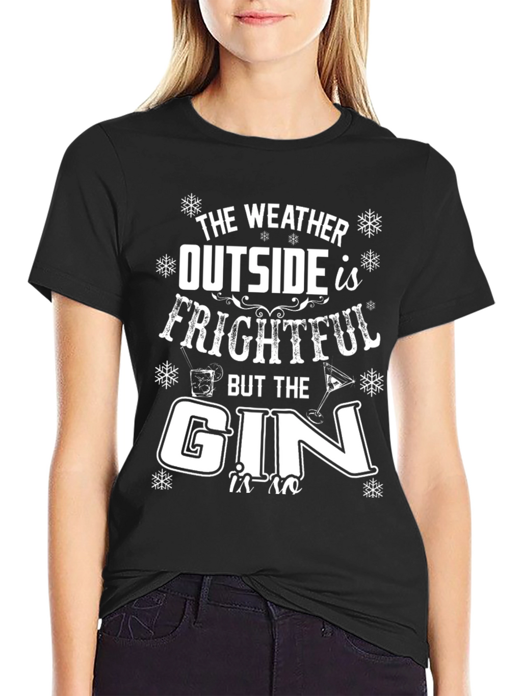 Funny Gin Lover T-Shirt: Frightful Weather Graphic Tee
