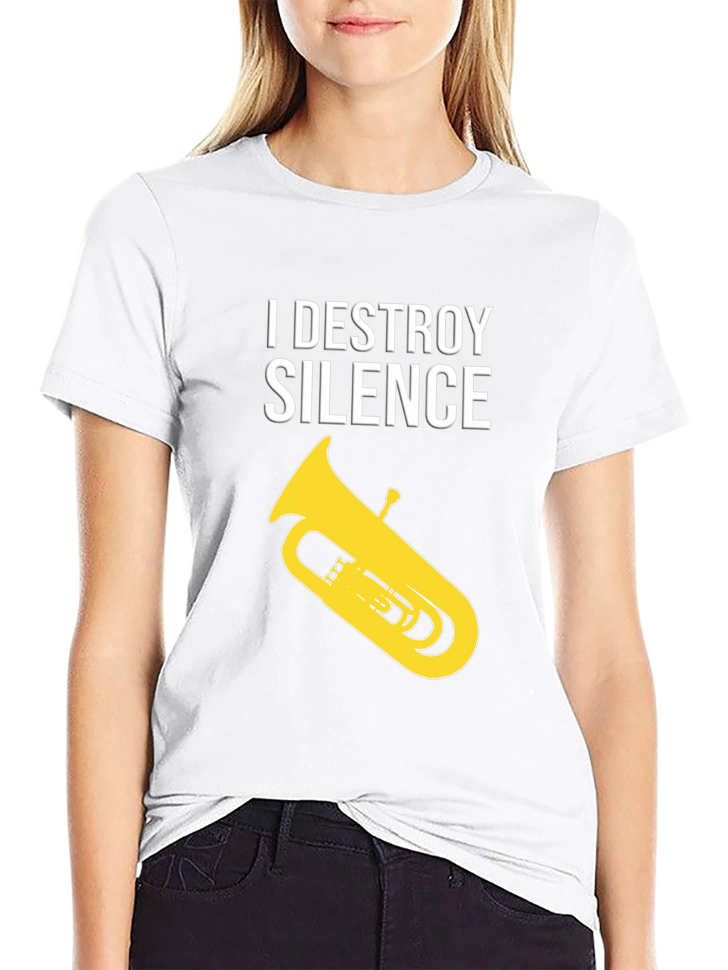 I Destroy Silence Tuba Black T-Shirt