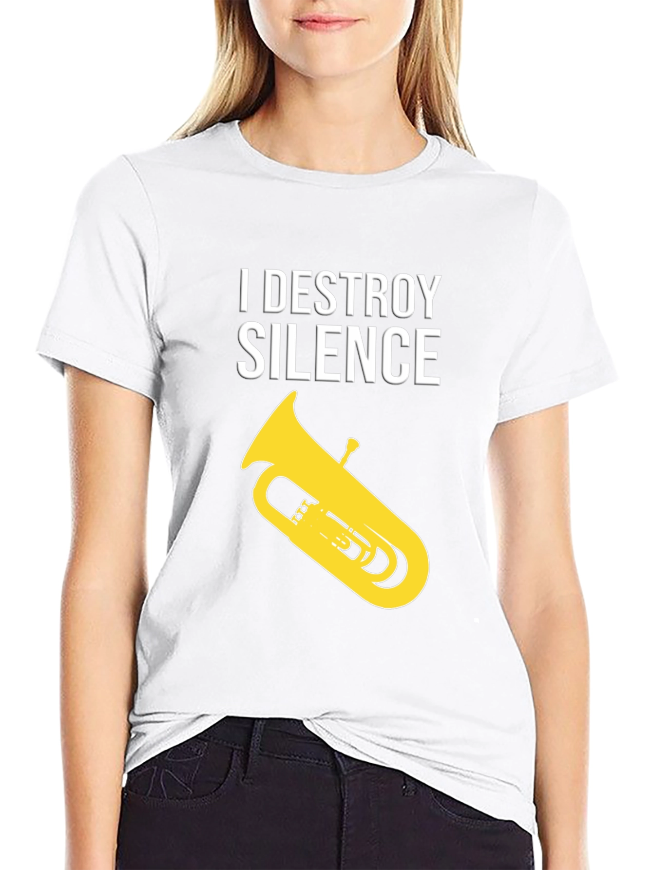 I Destroy Silence Tuba Black T-Shirt