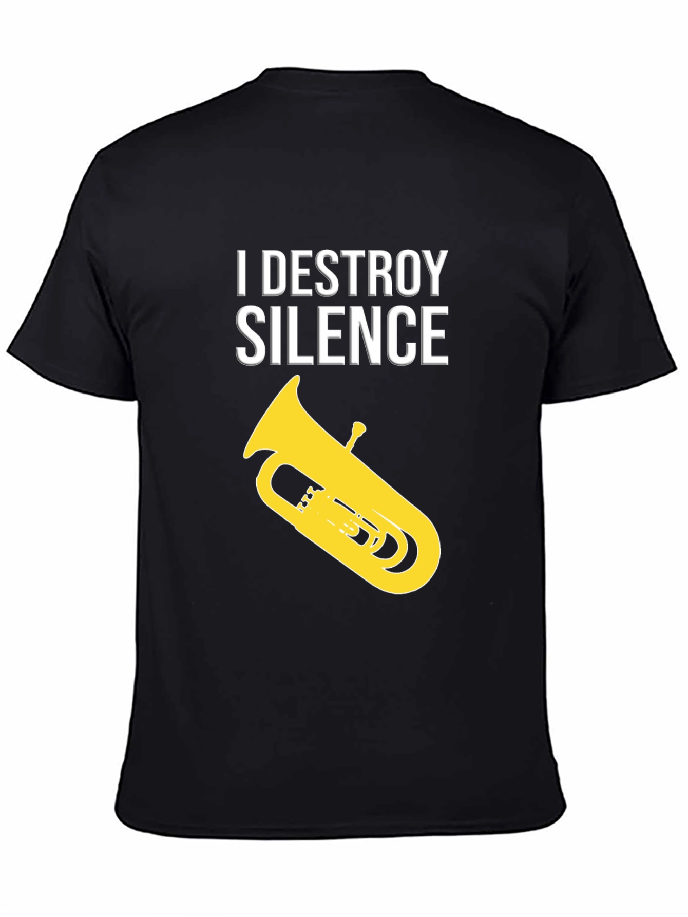 I Destroy Silence Tuba Black T-Shirt