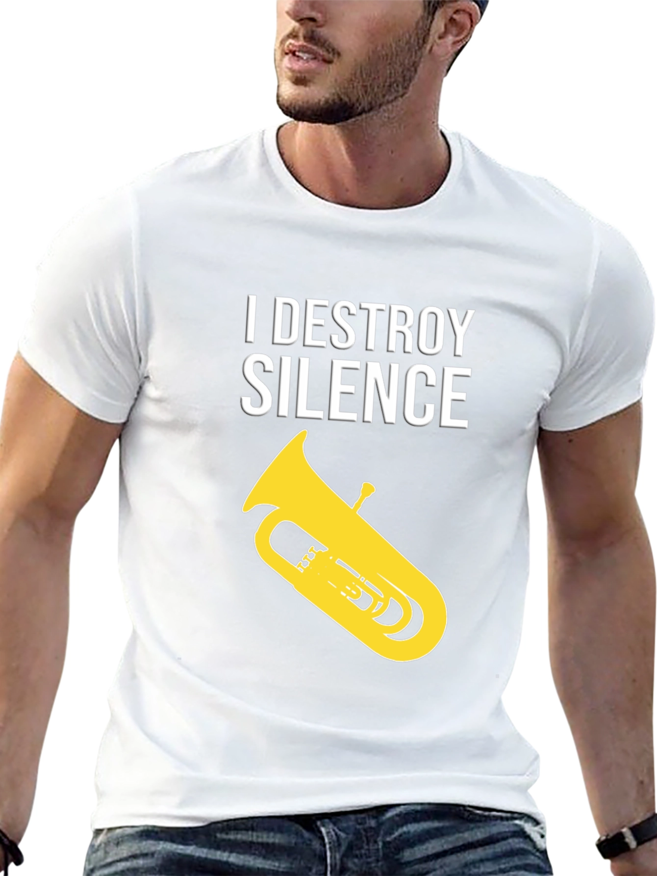 I Destroy Silence Tuba Black T-Shirt