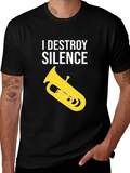 I Destroy Silence Tuba Black T-Shirt