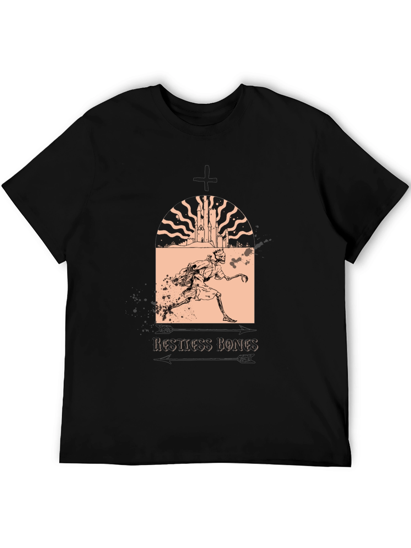 Restless Bones Graphic T-Shirt - Black