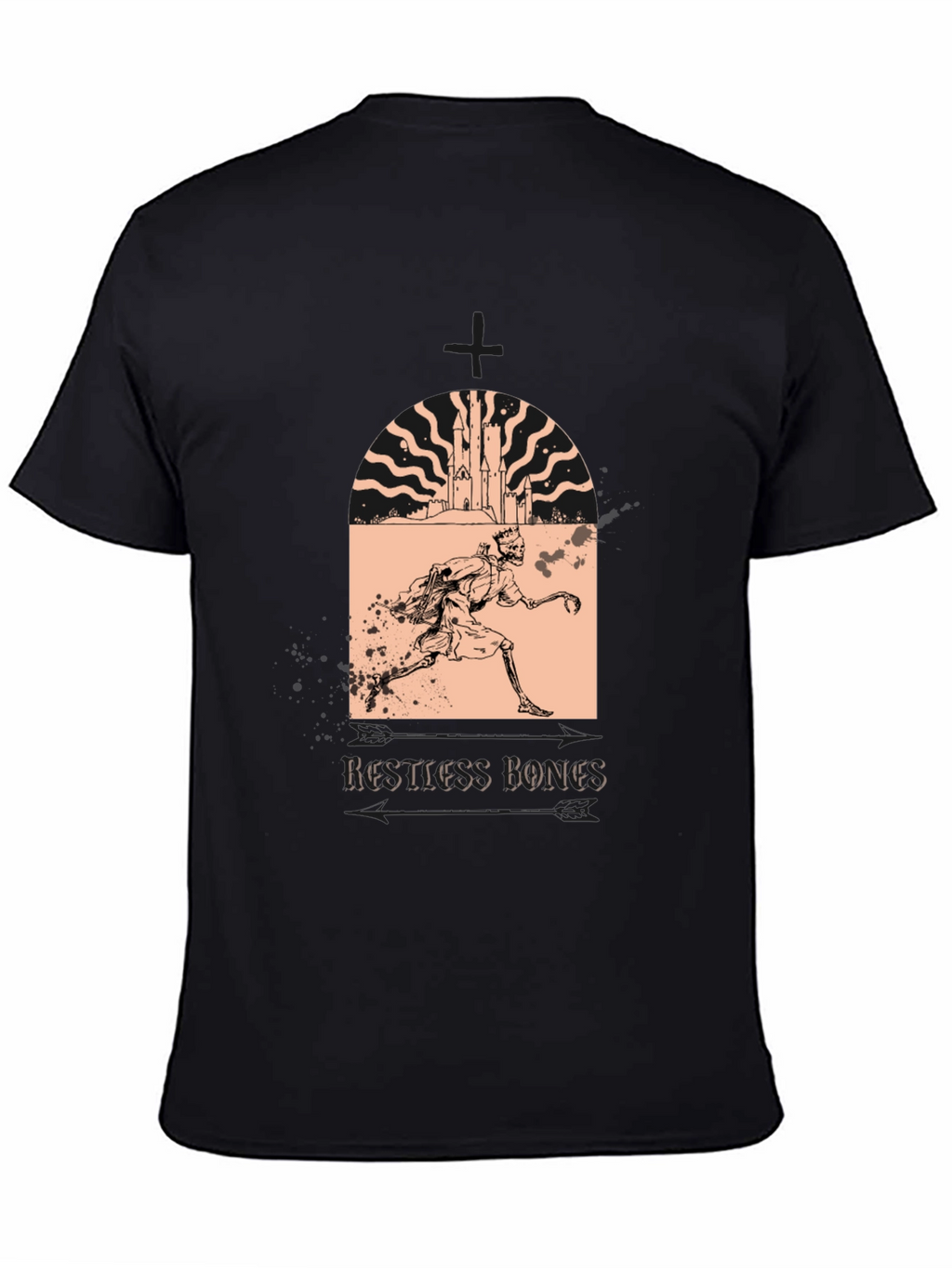Restless Bones Graphic T-Shirt - Black