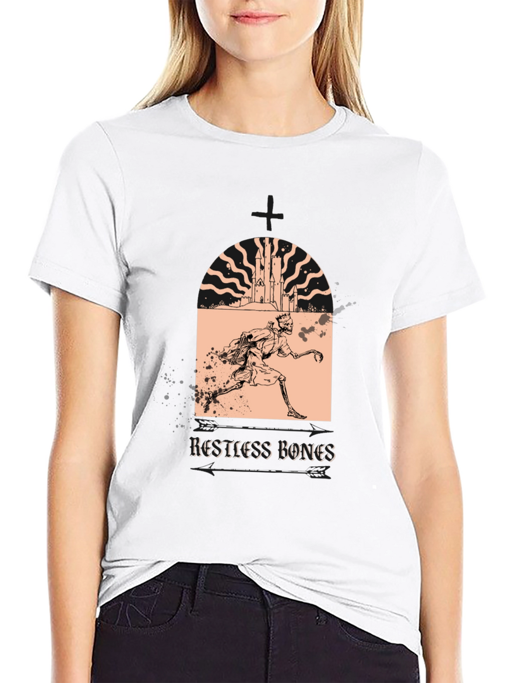 Restless Bones Graphic T-Shirt - Black