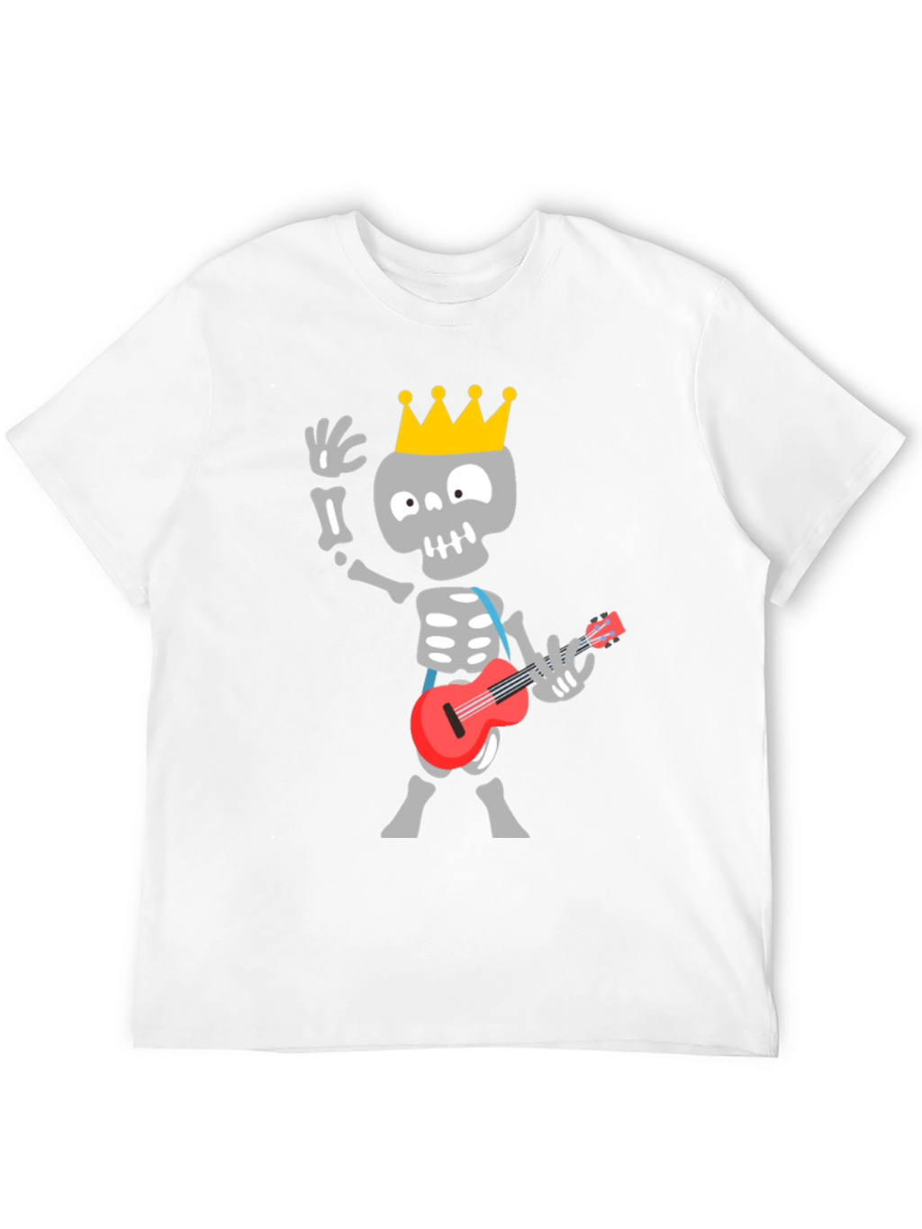 Skeleton King Guitar Player Black T-Shirt