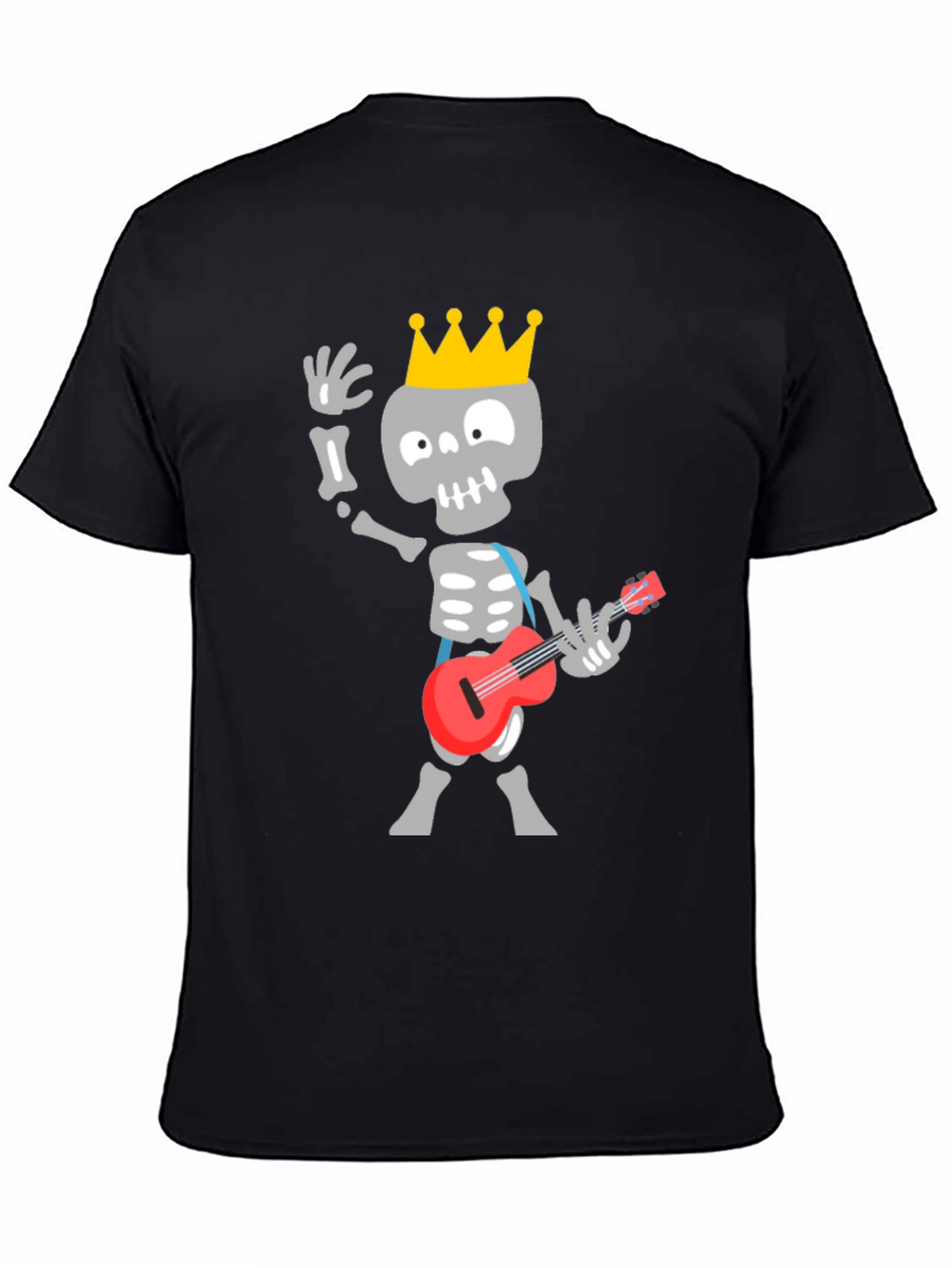 Skeleton King Guitar Player Black T-Shirt