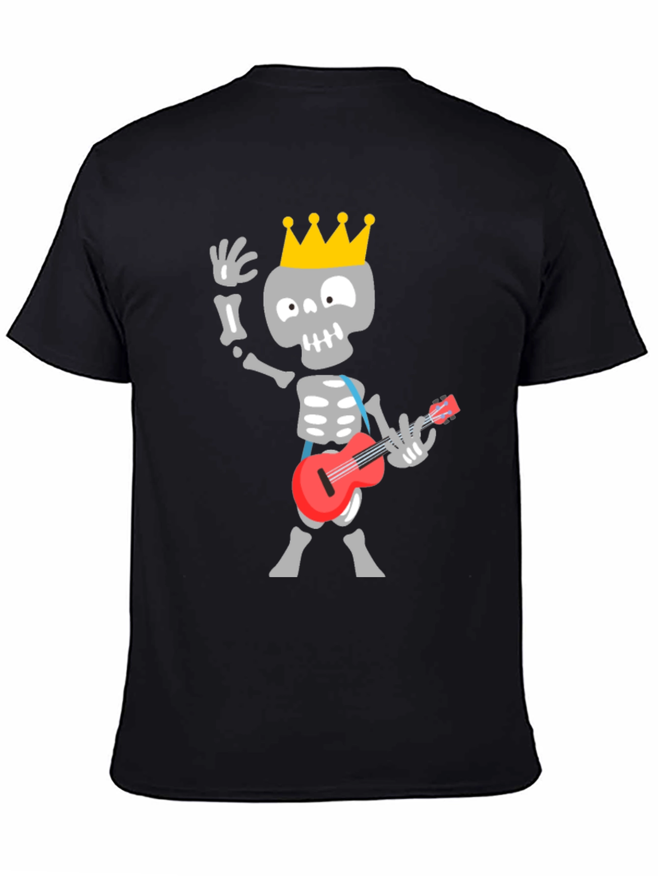 Skeleton King Guitar Player Black T-Shirt