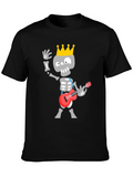 Skeleton King Guitar Player Black T-Shirt