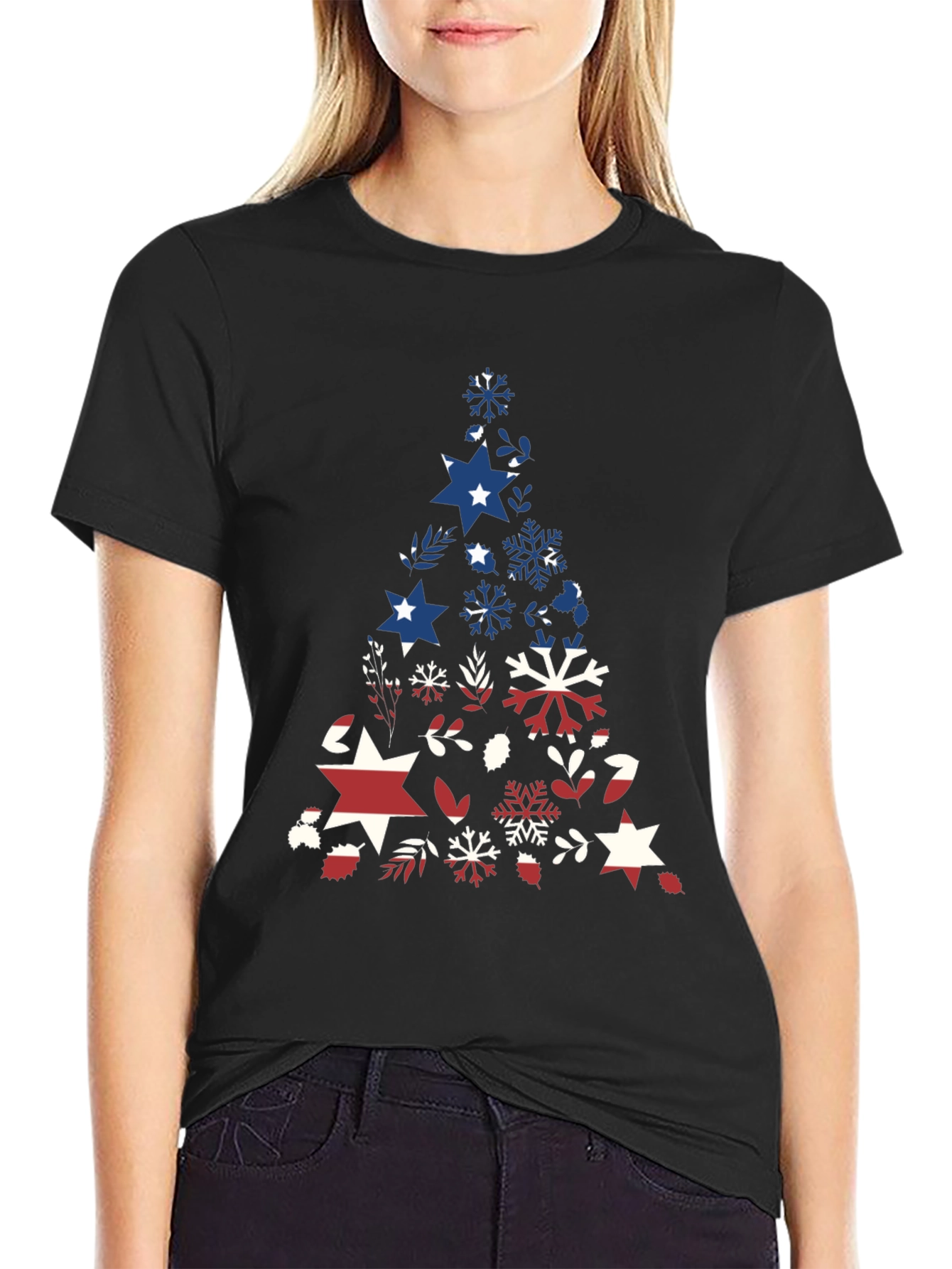 Patriotic Christmas Tree Graphic Tee
