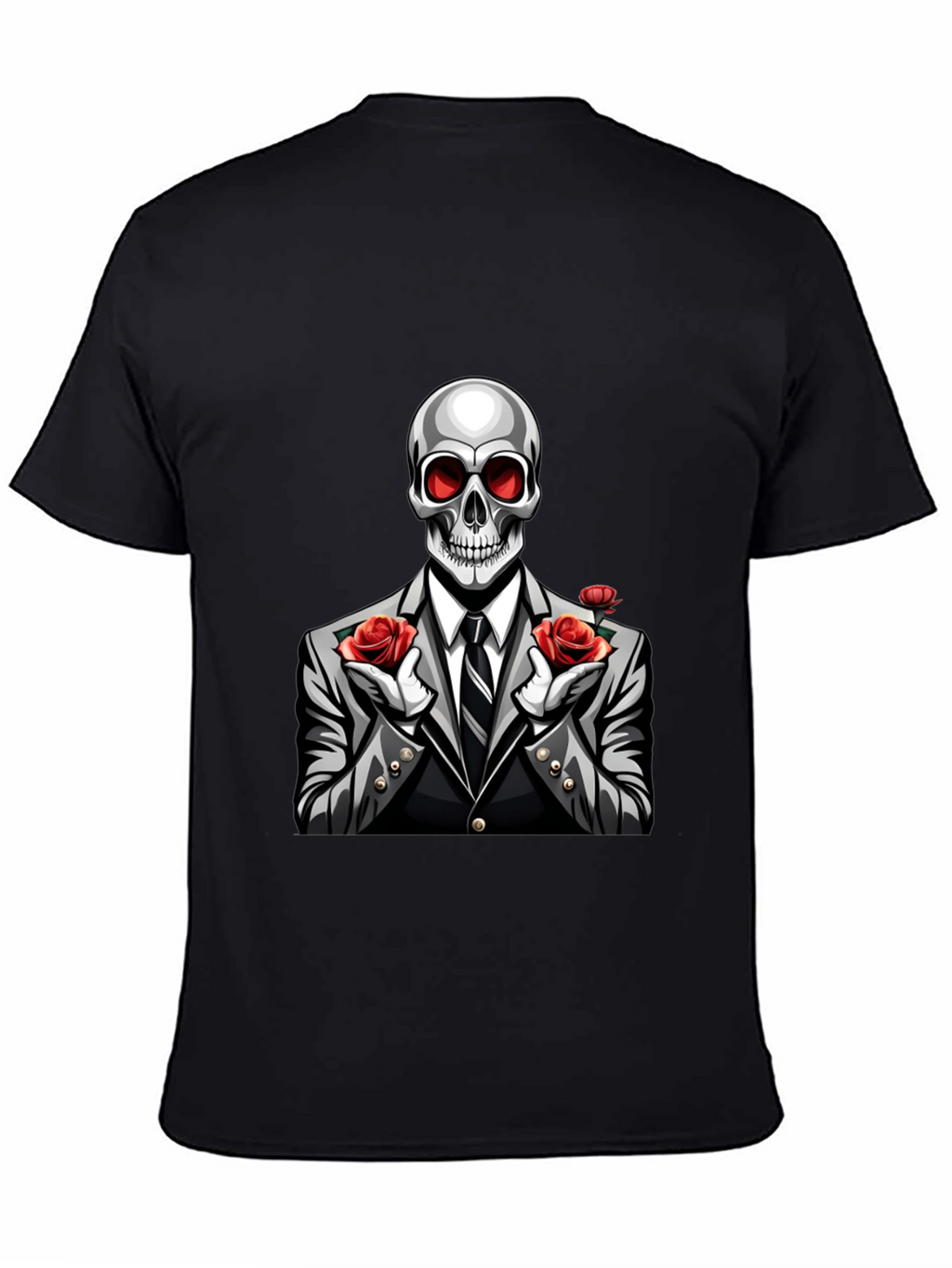 Skeleton Rose Suit Graphic Tee