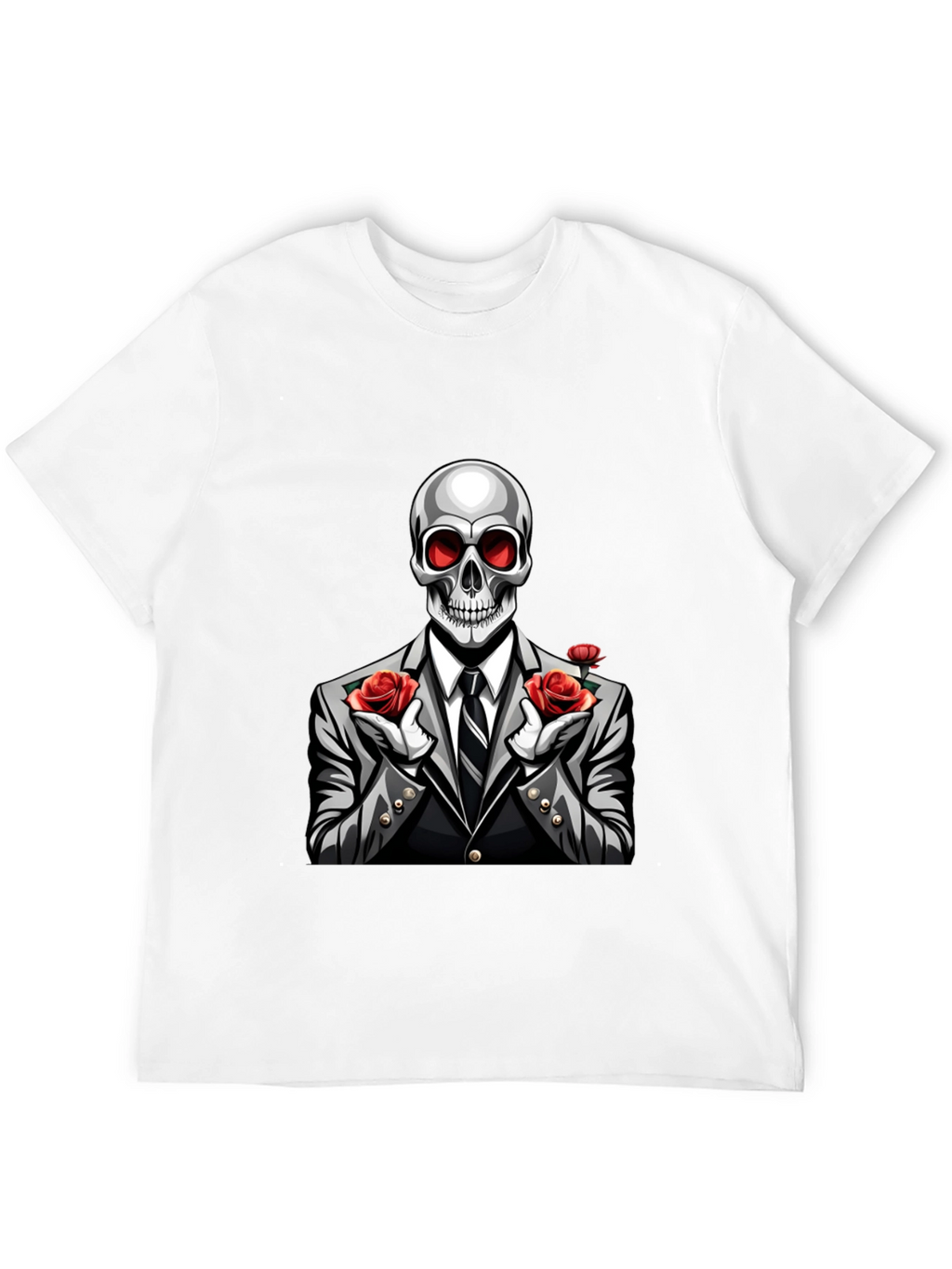 Skeleton Rose Suit Graphic Tee