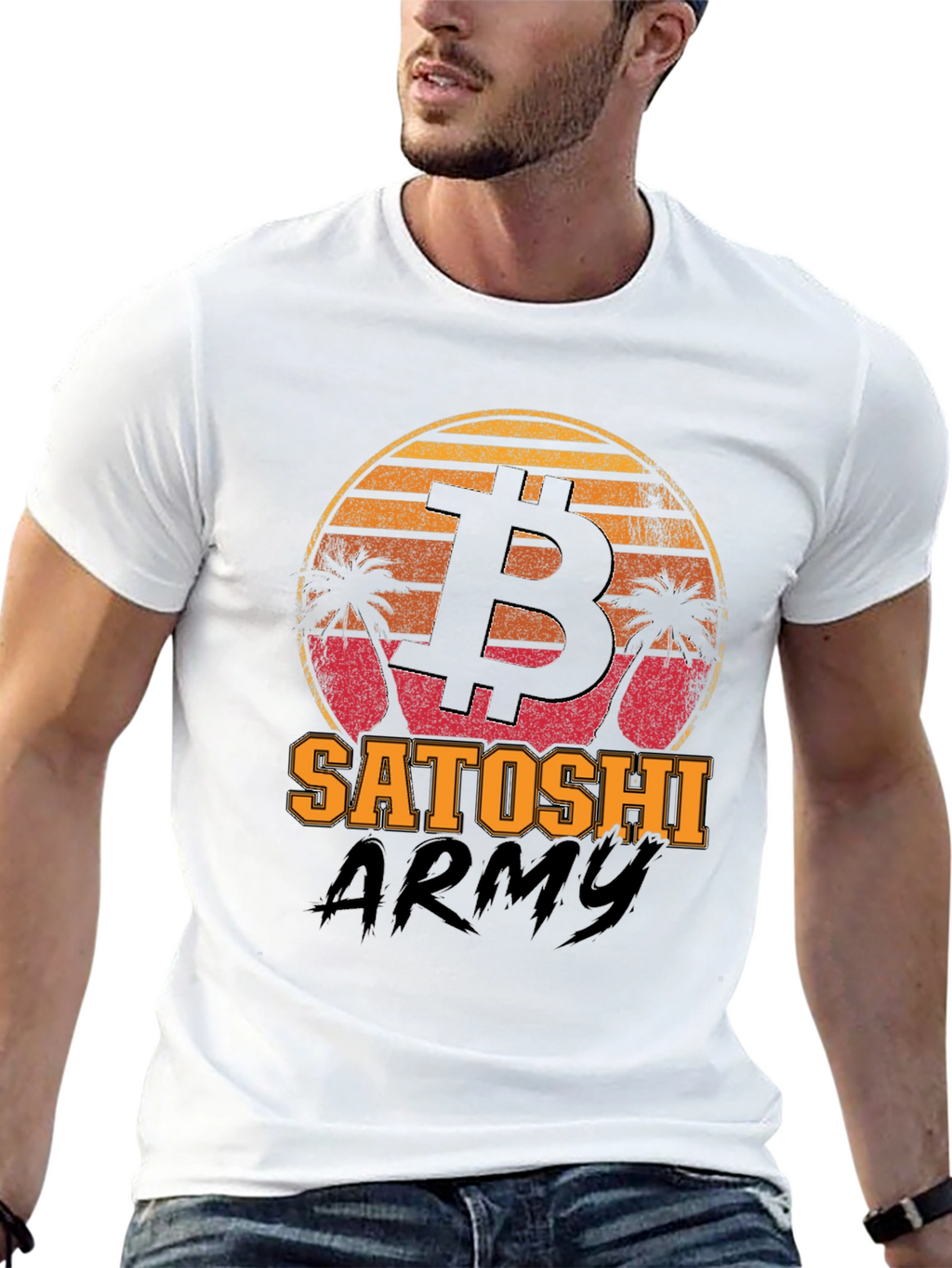 Bitcoin Satoshi Army Black Graphic Tee