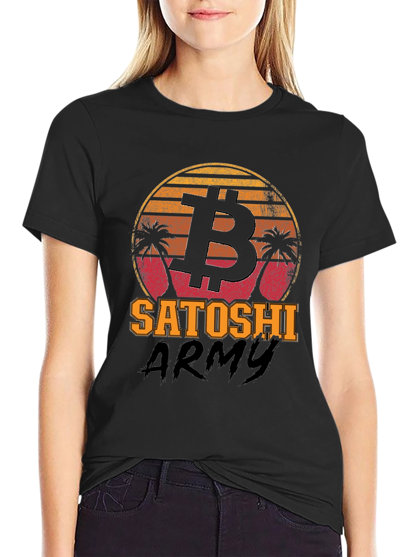 Bitcoin Satoshi Army Black Graphic Tee