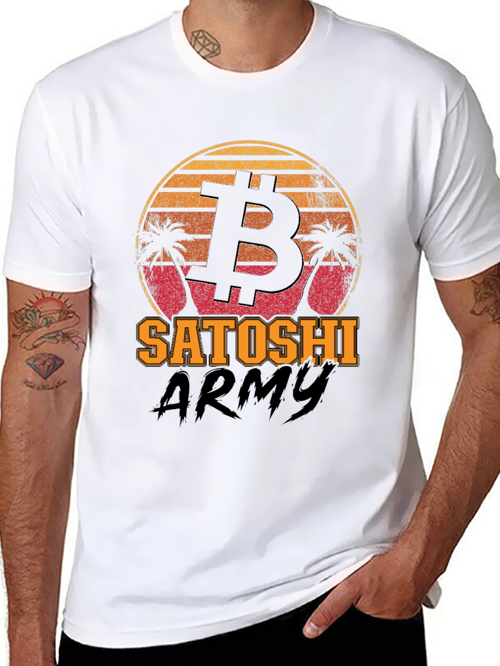 Bitcoin Satoshi Army Black Graphic Tee