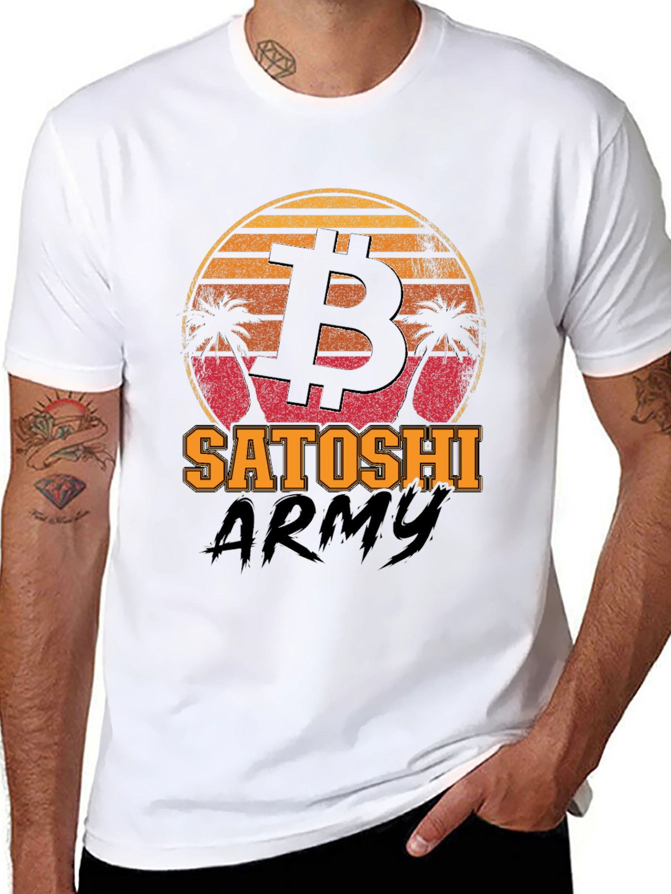 Bitcoin Satoshi Army Black Graphic Tee